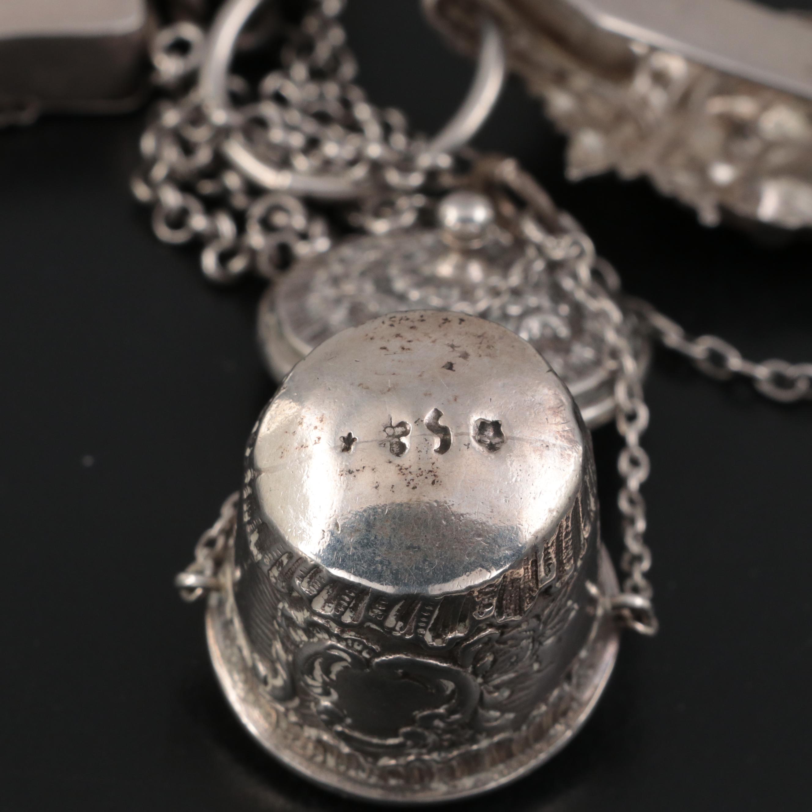 American Victorian Sterling Silver Four-Tool Chatelaine, Late 19th Century