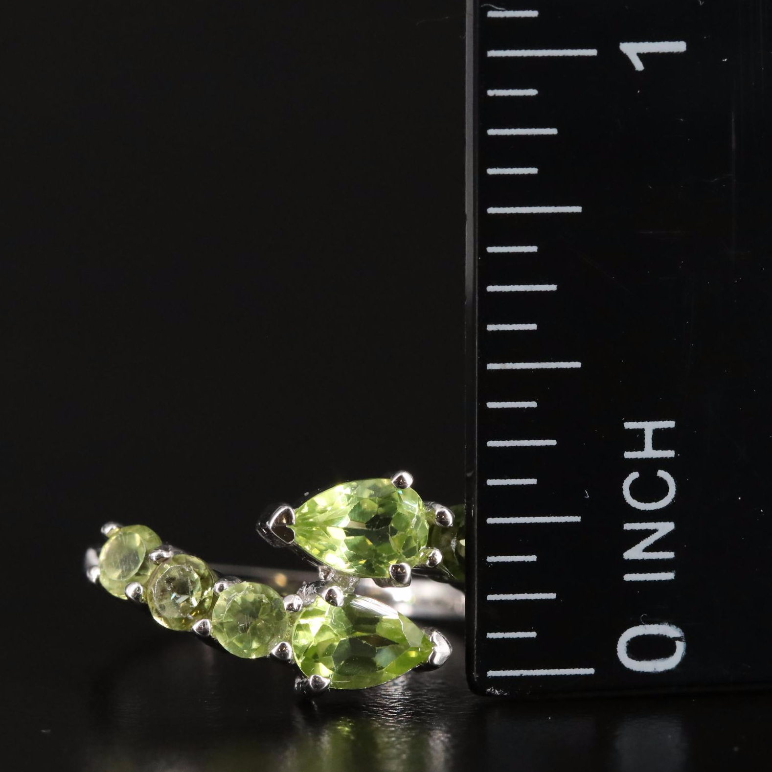 Sterling Peridot Bypass Ring