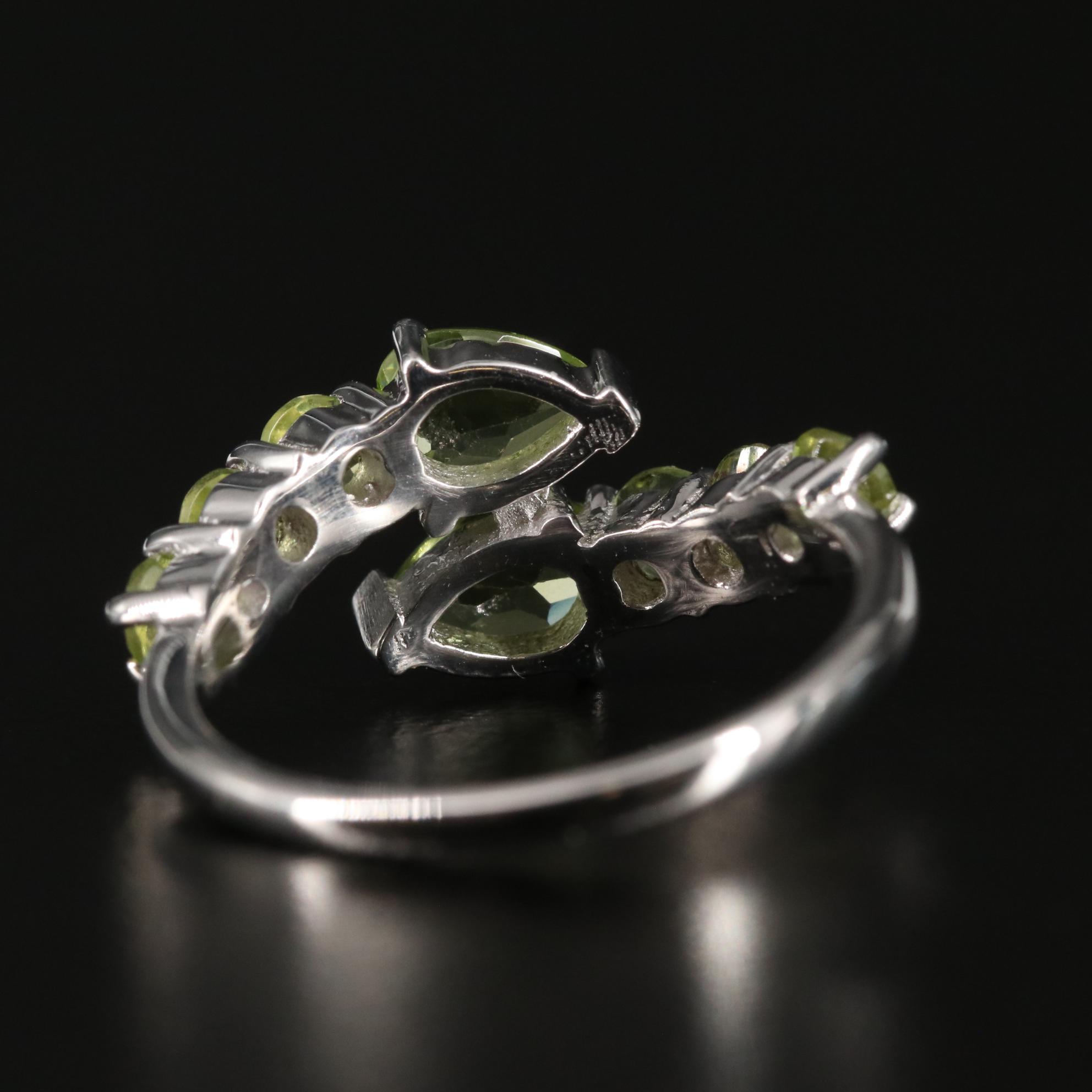 Sterling Peridot Bypass Ring