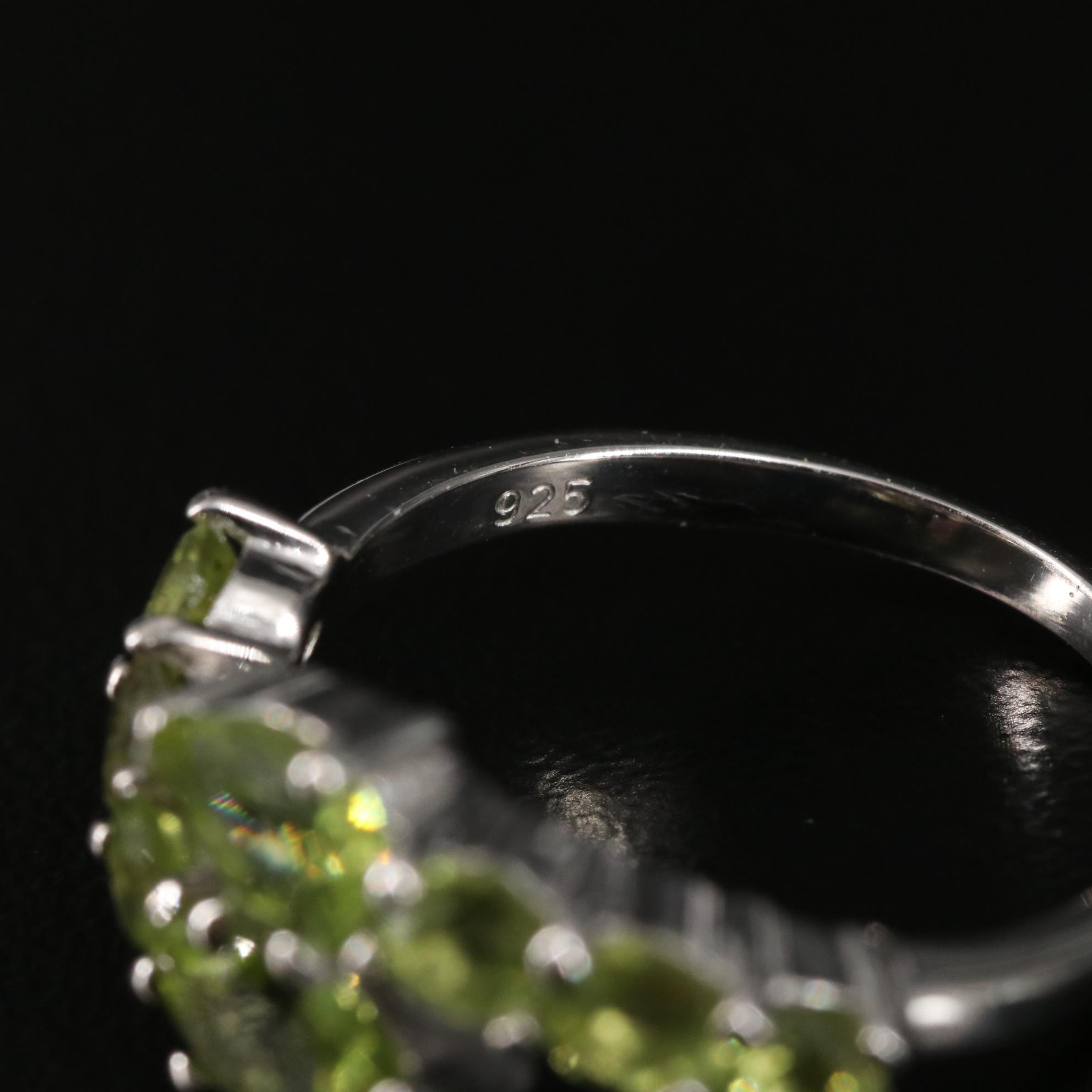 Sterling Peridot Bypass Ring