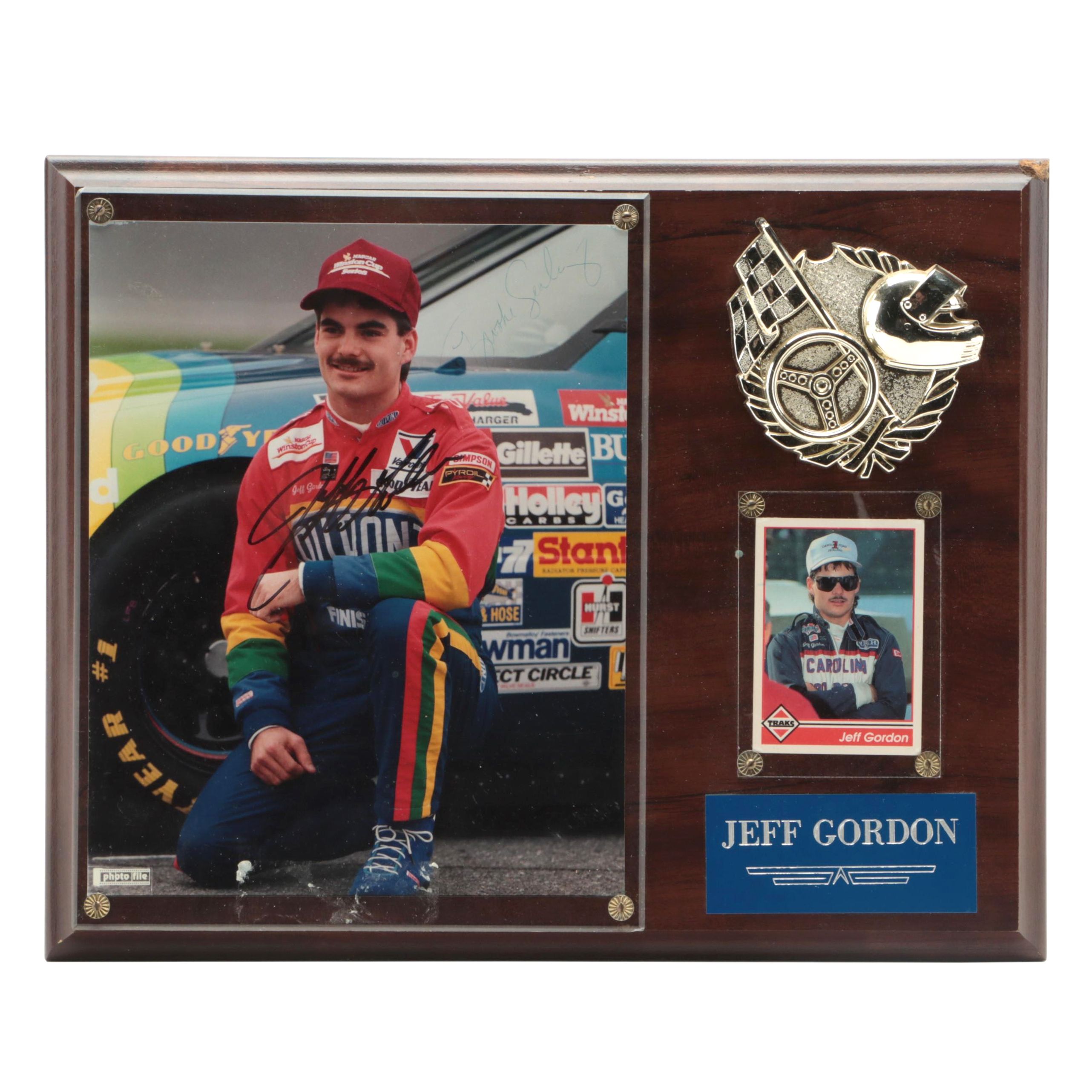 Jeff Gordon and Ex-Wife Jennifer Brooke Sealey Signed NASCAR Giclée in Display