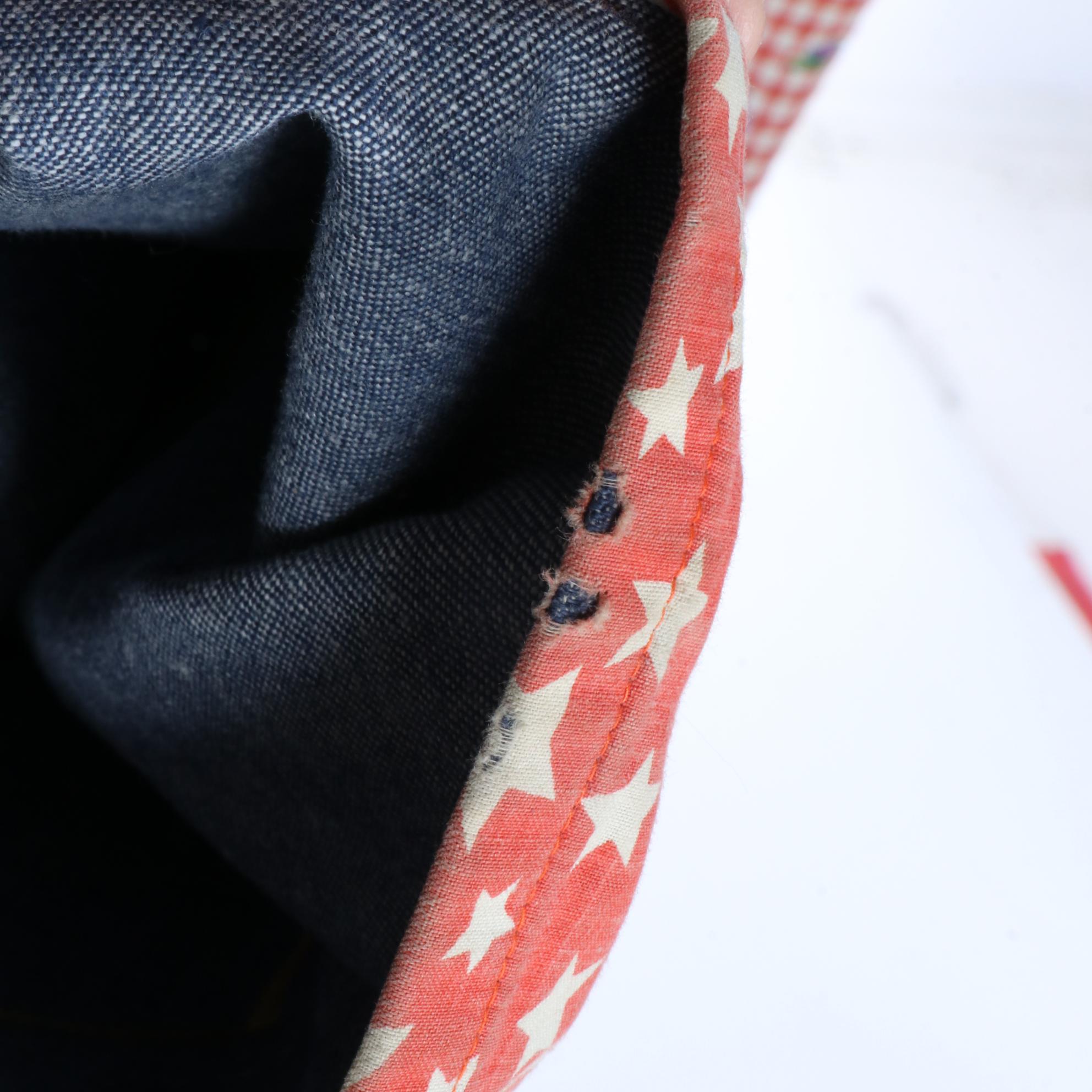 Kim Wong High Waist Bell Bottom Pants with 1970s Style Embroidered Appliqués