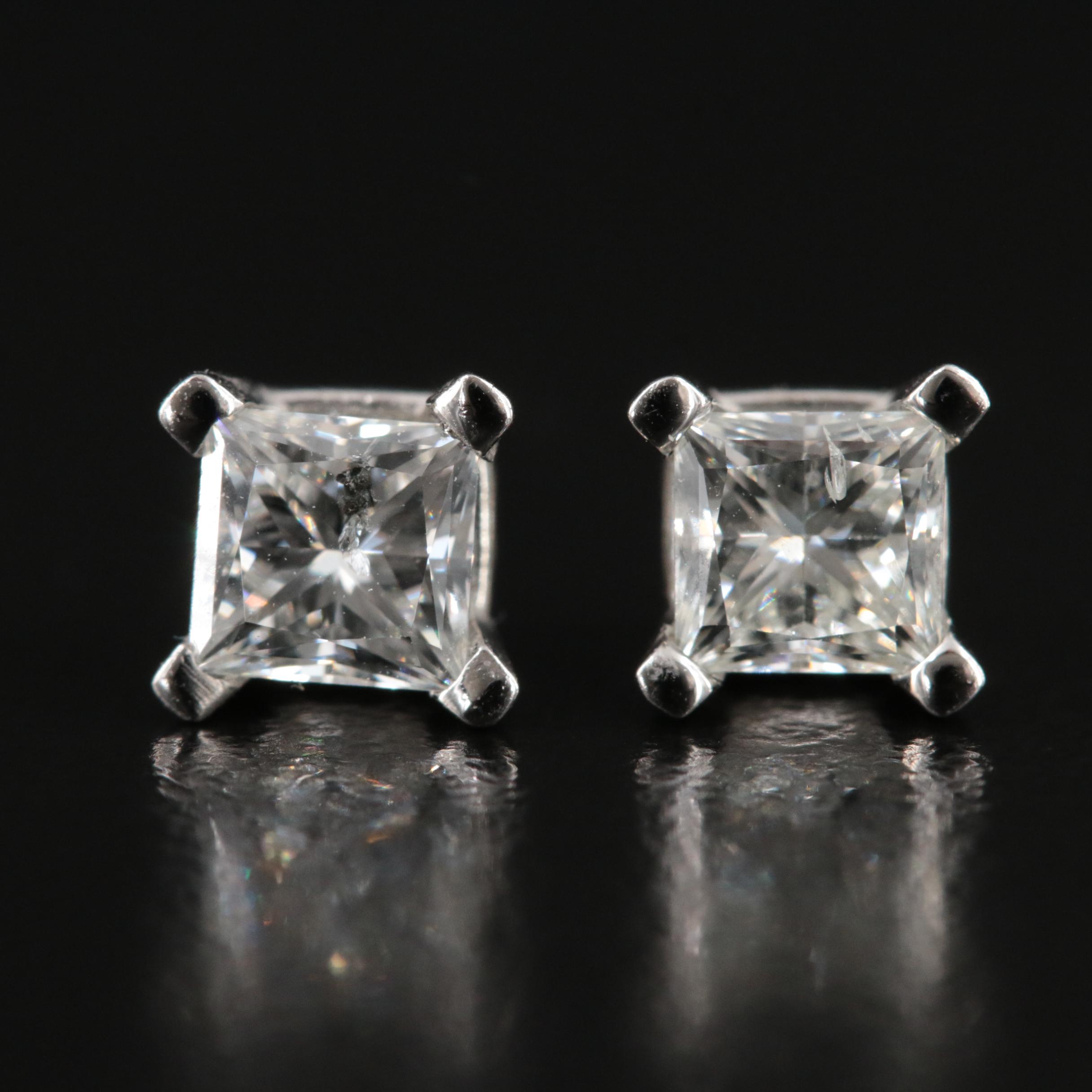Platinum 0.99 CTW Stud Earrings