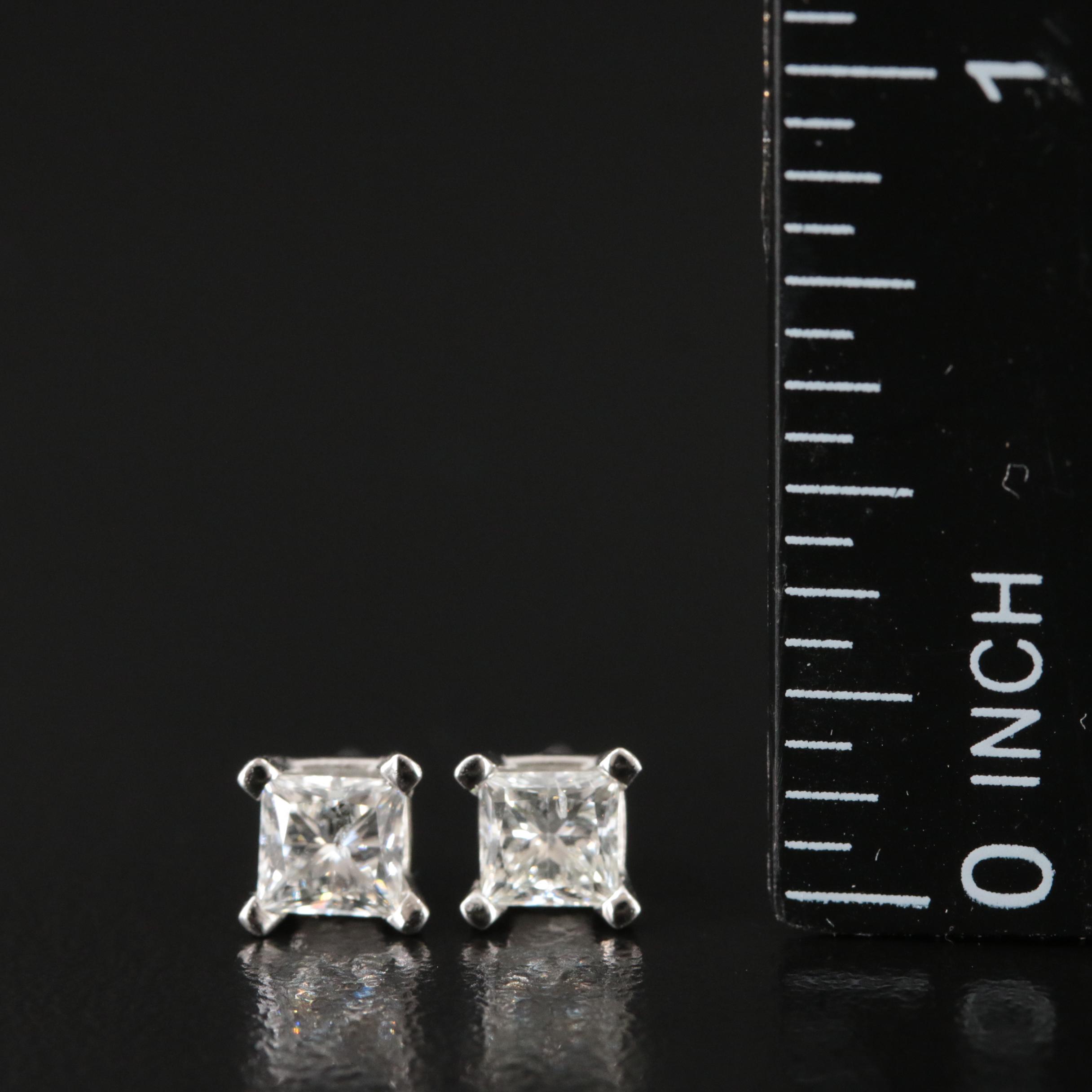 Platinum 0.99 CTW Stud Earrings