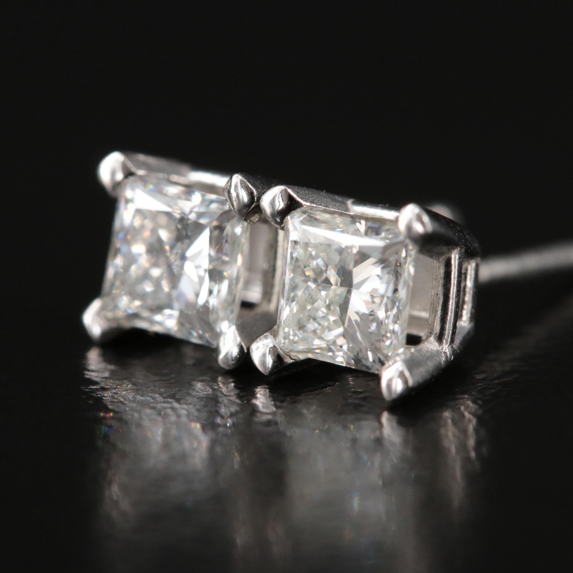 Platinum 0.99 CTW Stud Earrings