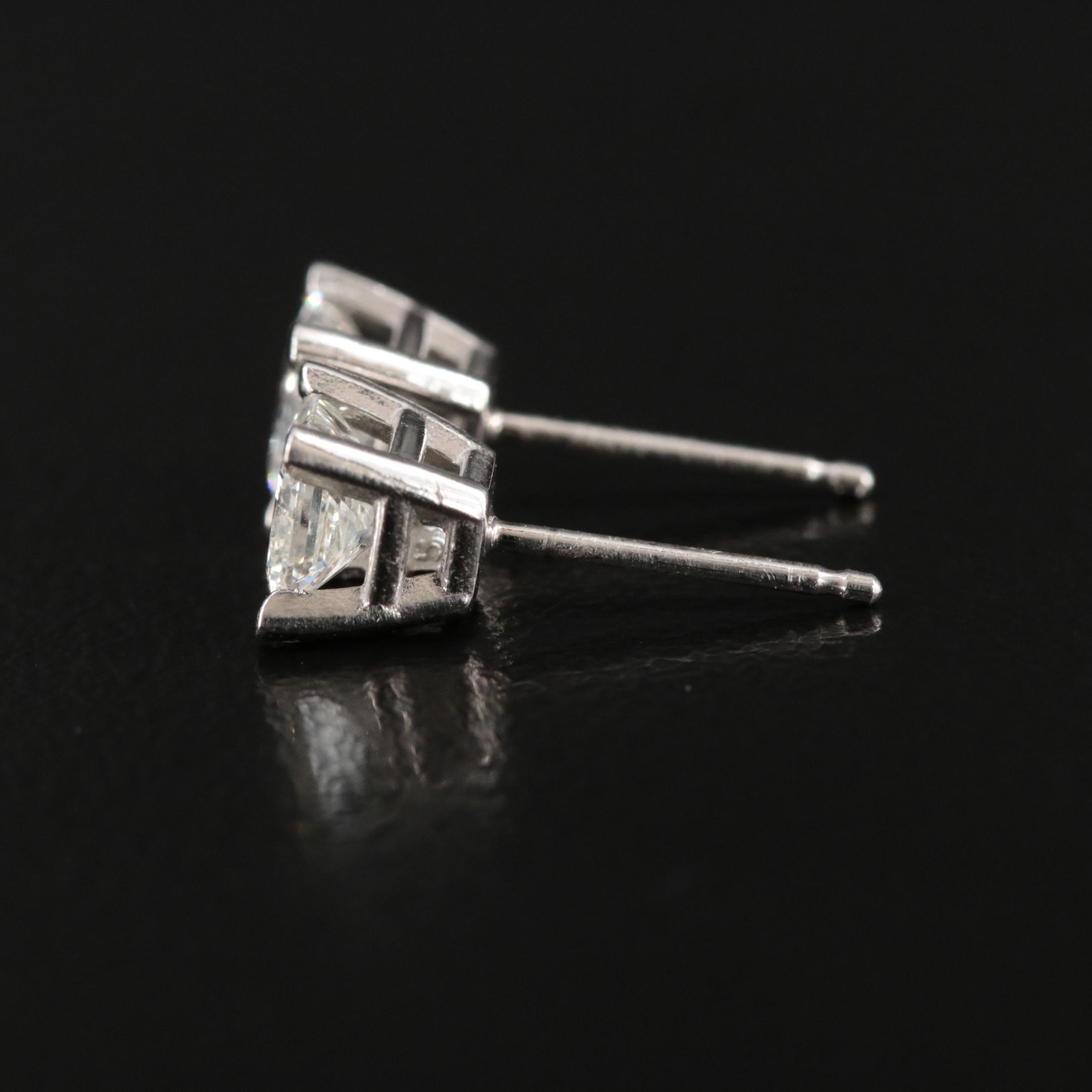 Platinum 0.99 CTW Stud Earrings