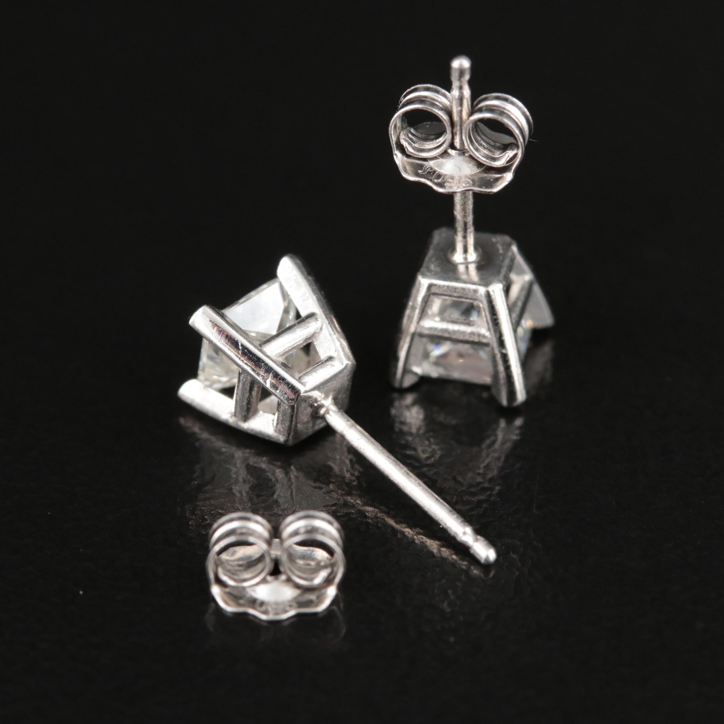 Platinum 0.99 CTW Stud Earrings
