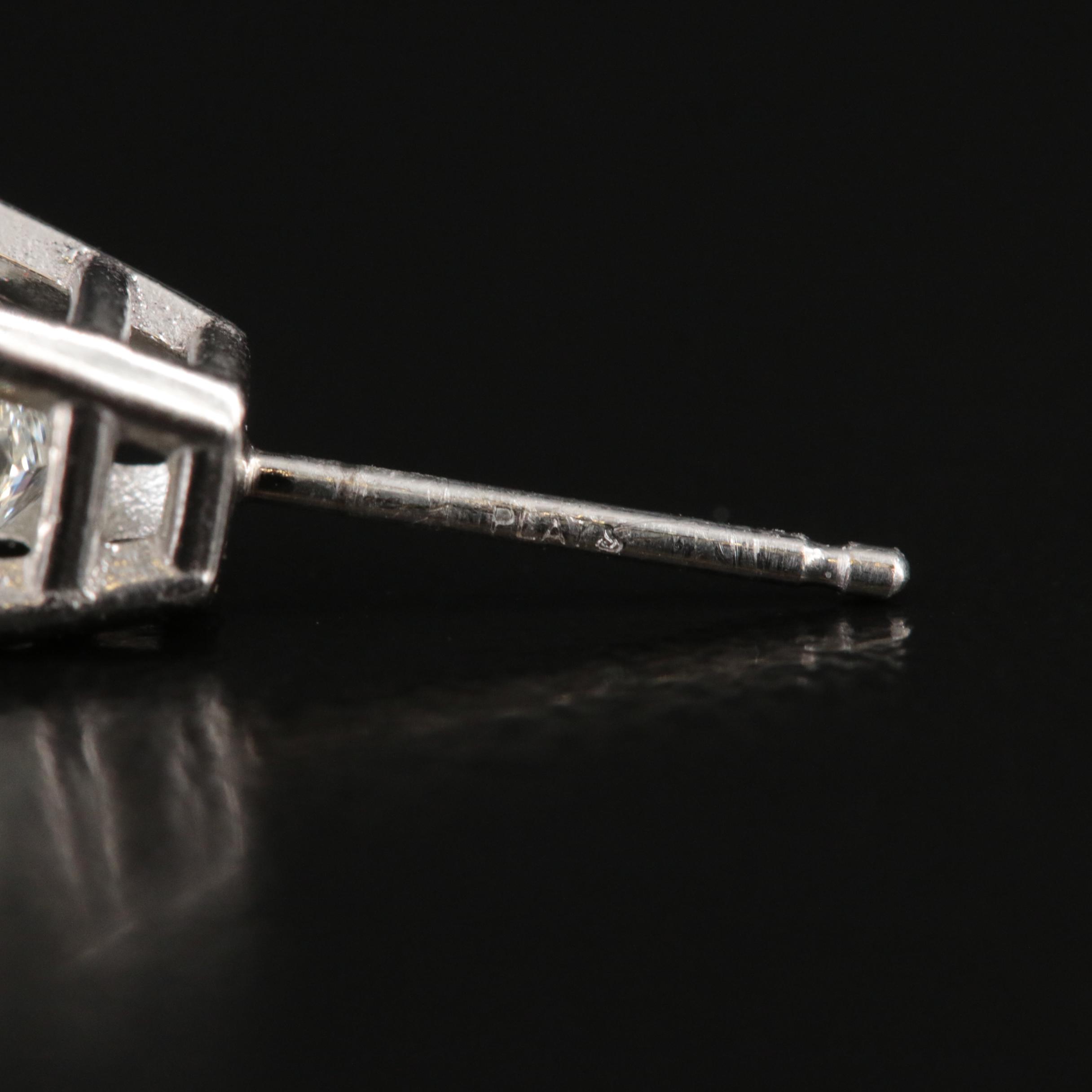 Platinum 0.99 CTW Stud Earrings