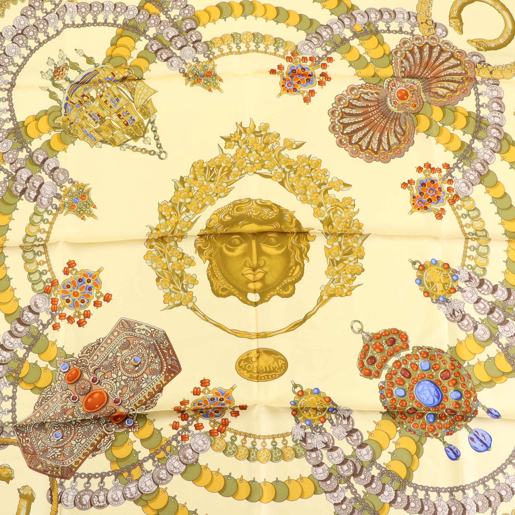 Hermès "Kosmima" Scarf 90 in Silk Twill