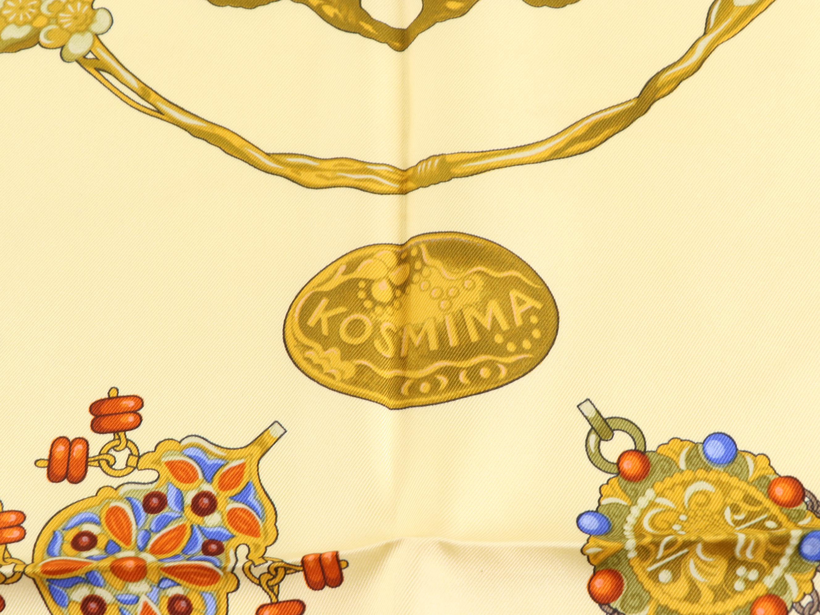 Hermès "Kosmima" Scarf 90 in Silk Twill