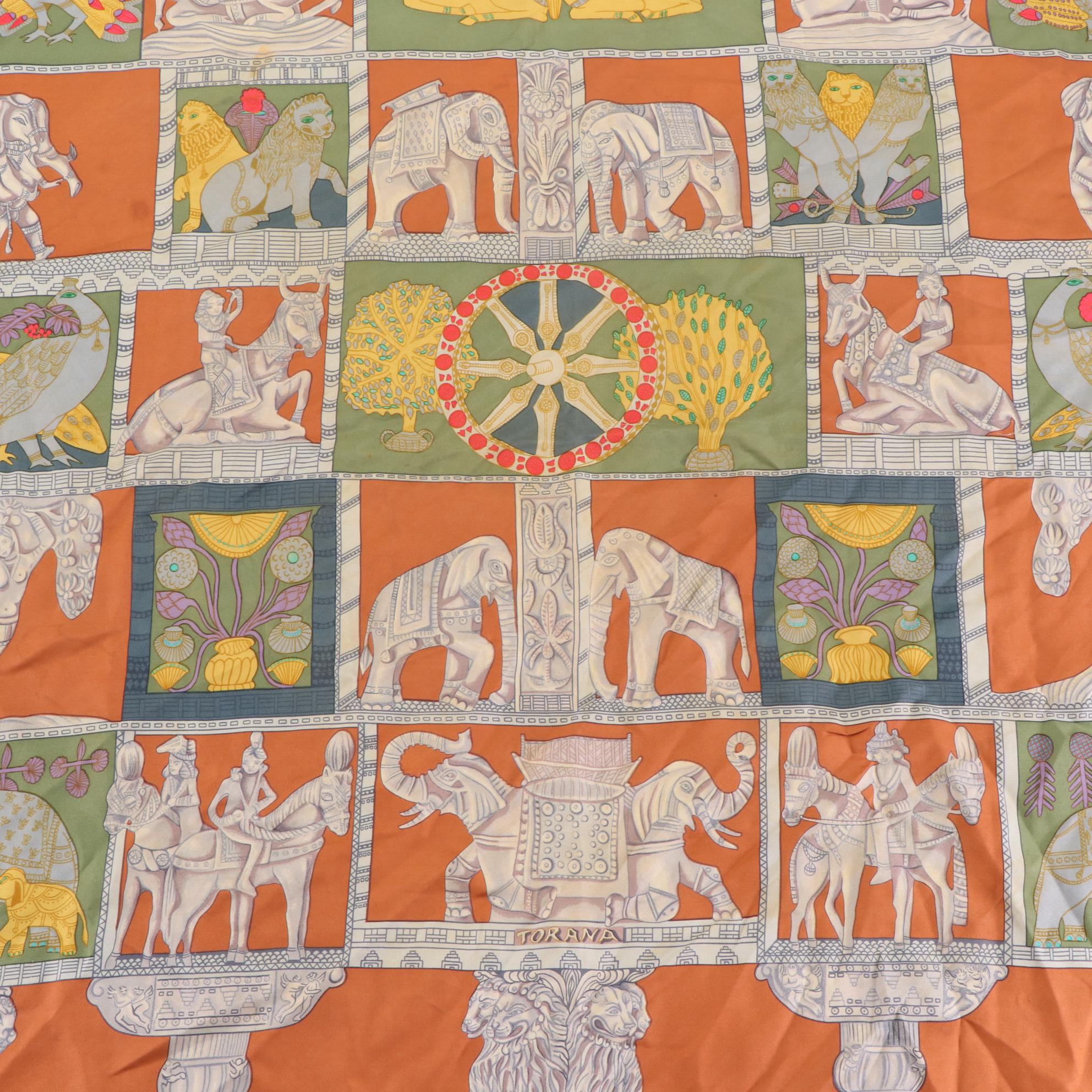 Hermès "Torana" Scarf 90 in Silk Twill