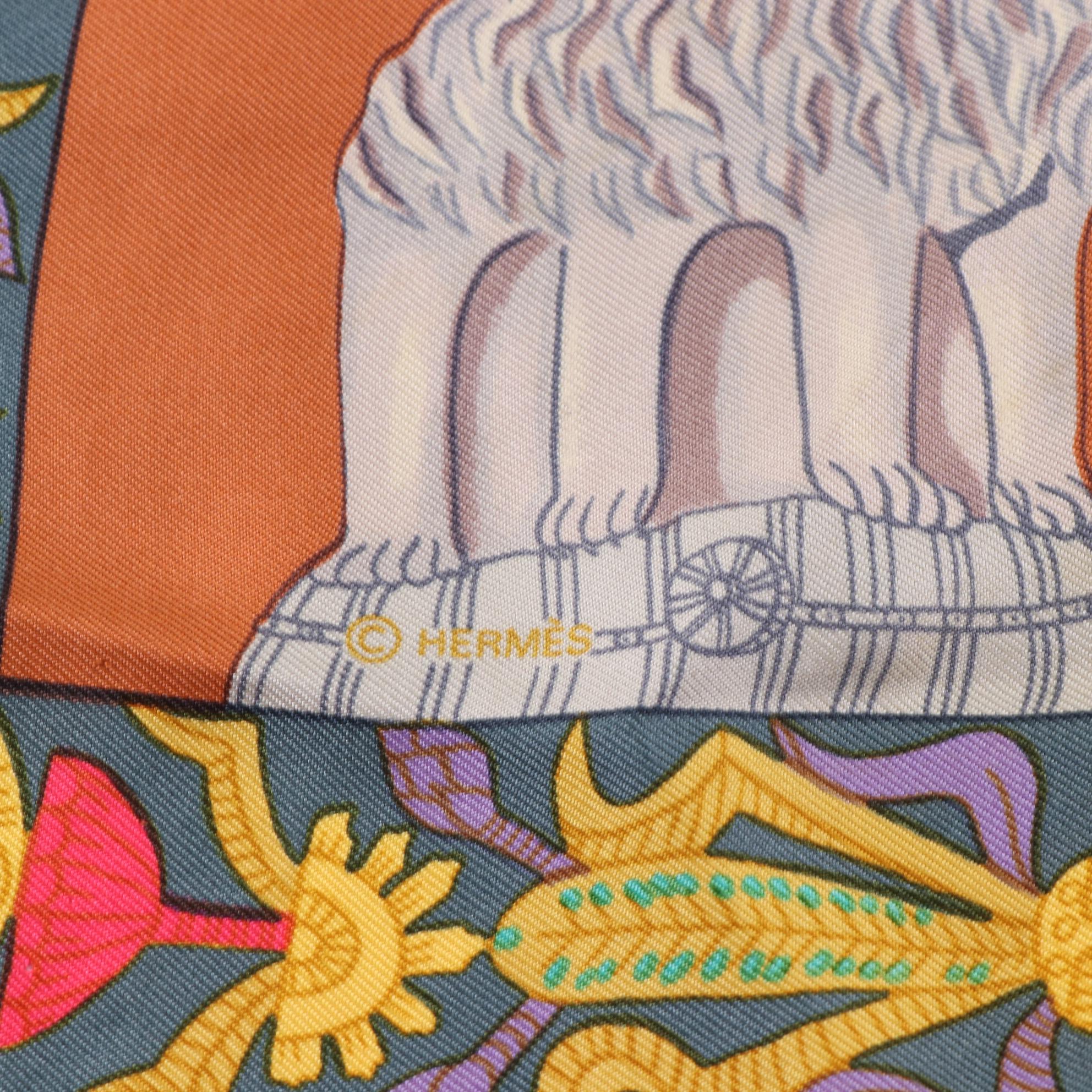 Hermès "Torana" Scarf 90 in Silk Twill