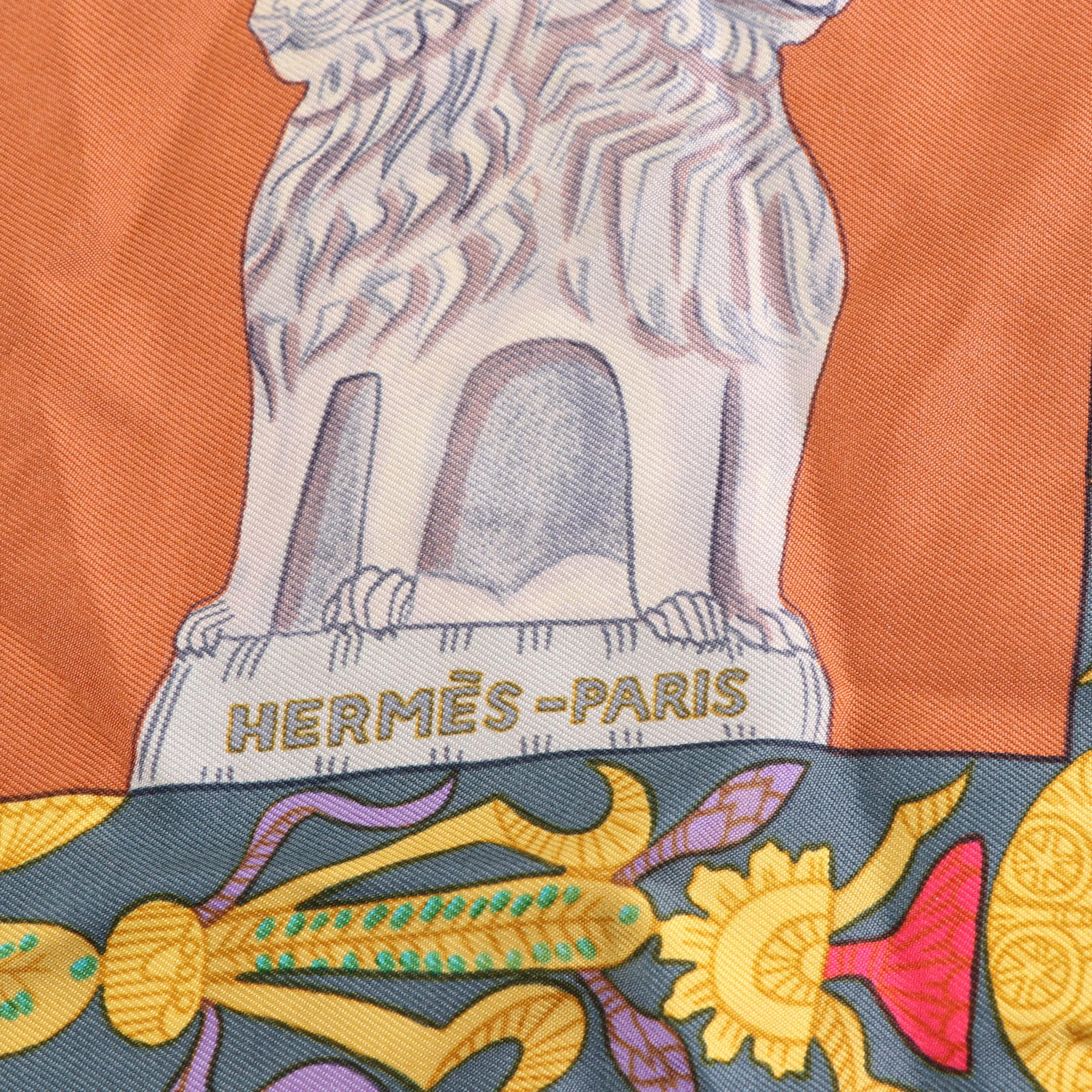 Hermès "Torana" Scarf 90 in Silk Twill