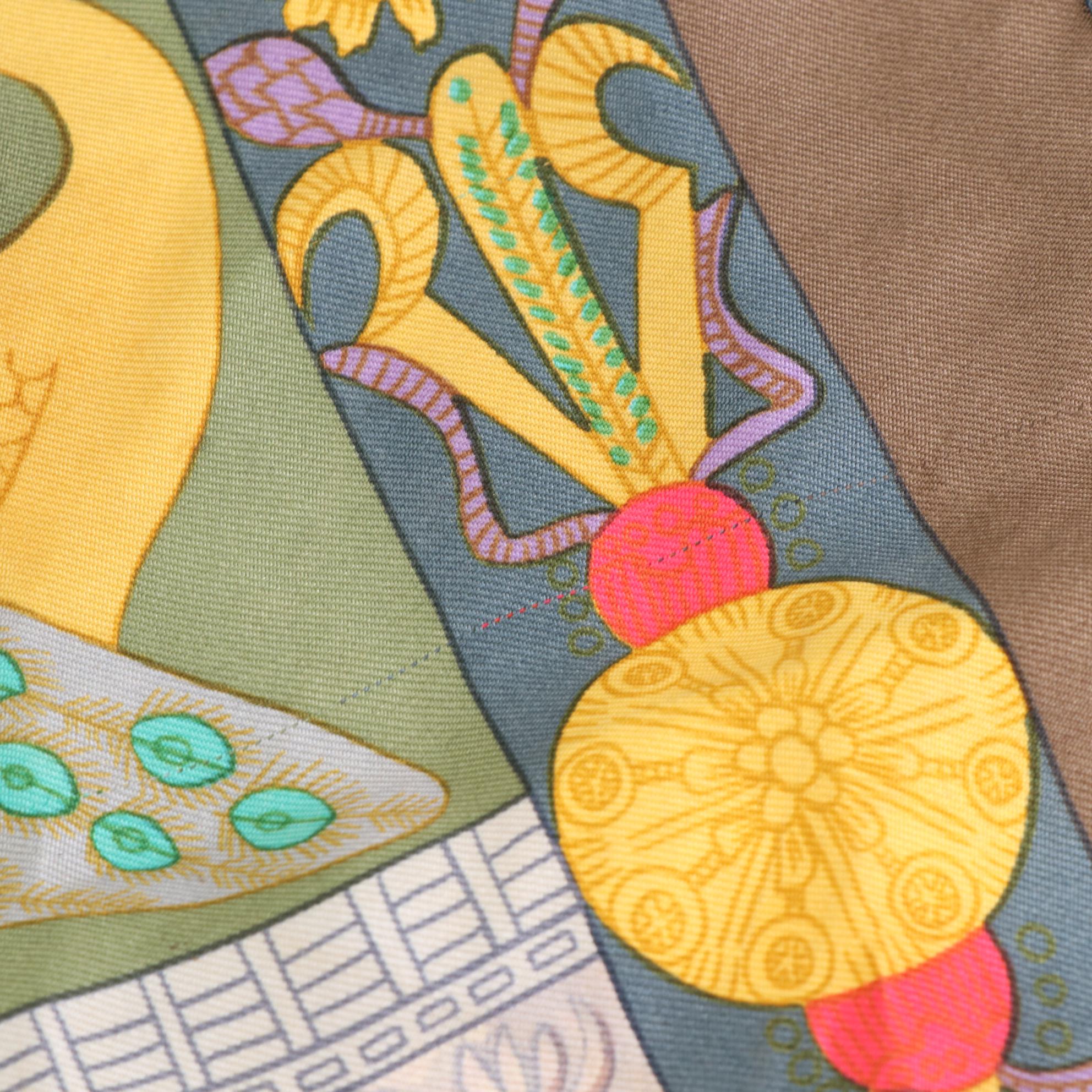 Hermès "Torana" Scarf 90 in Silk Twill