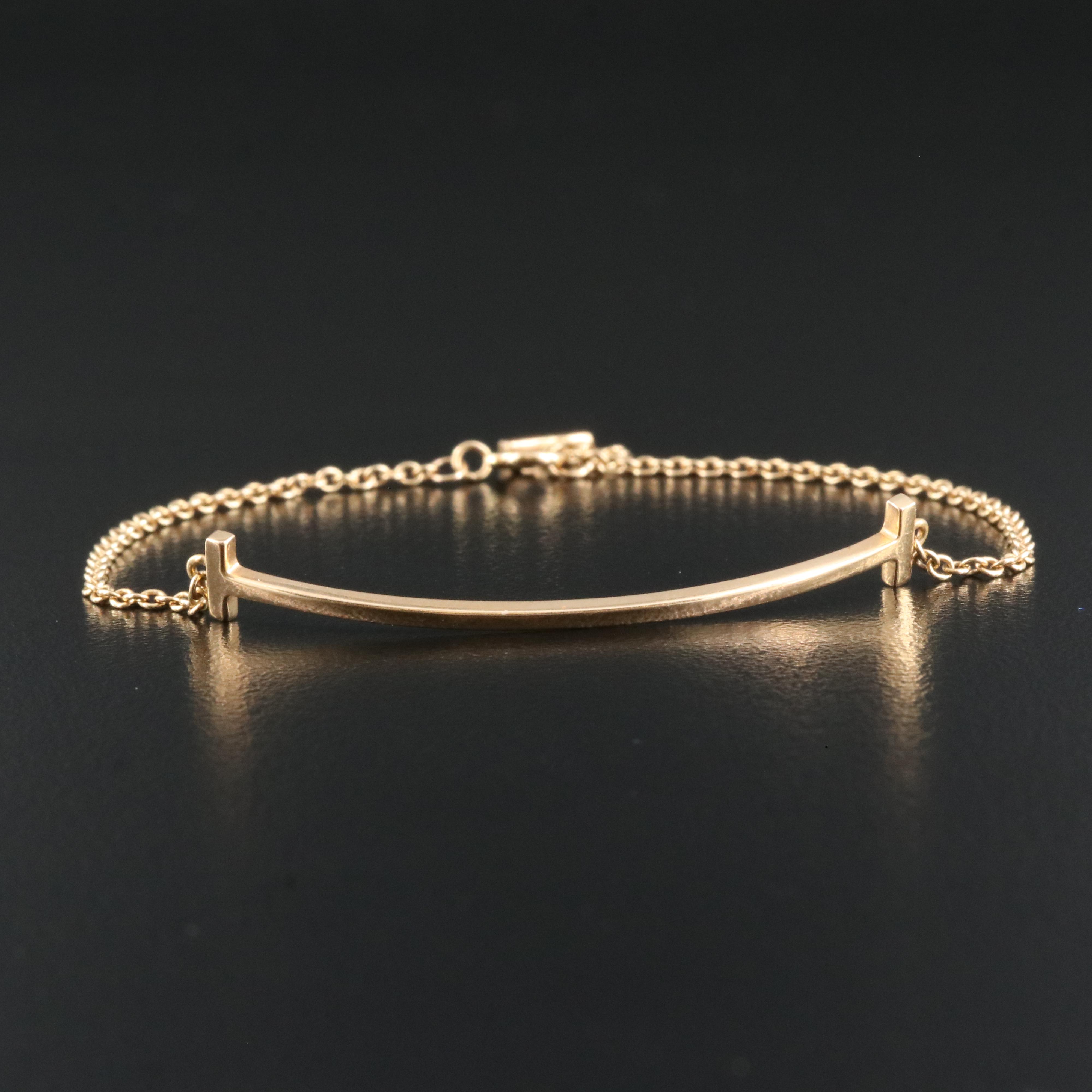Tiffany & Co. "Tiffany T" 18K Smile Bracelet