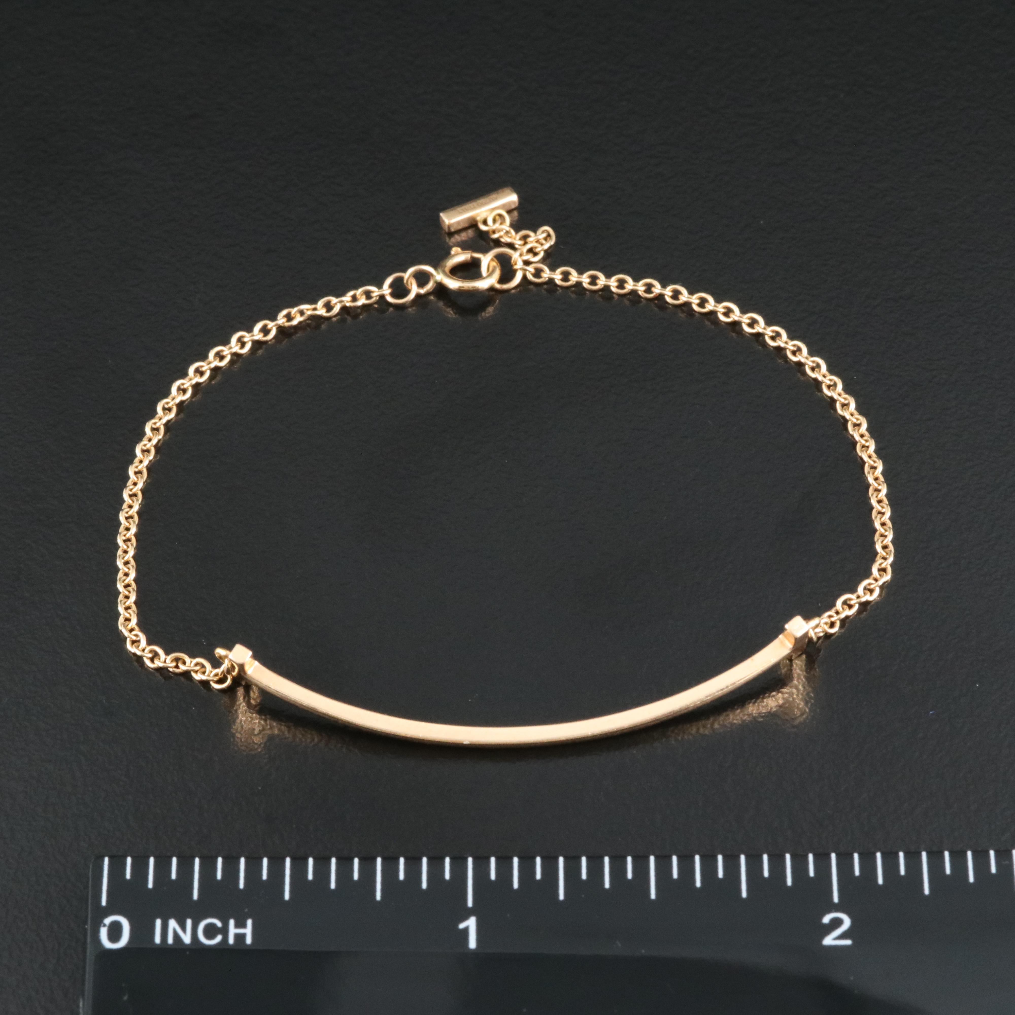 Tiffany & Co. "Tiffany T" 18K Smile Bracelet