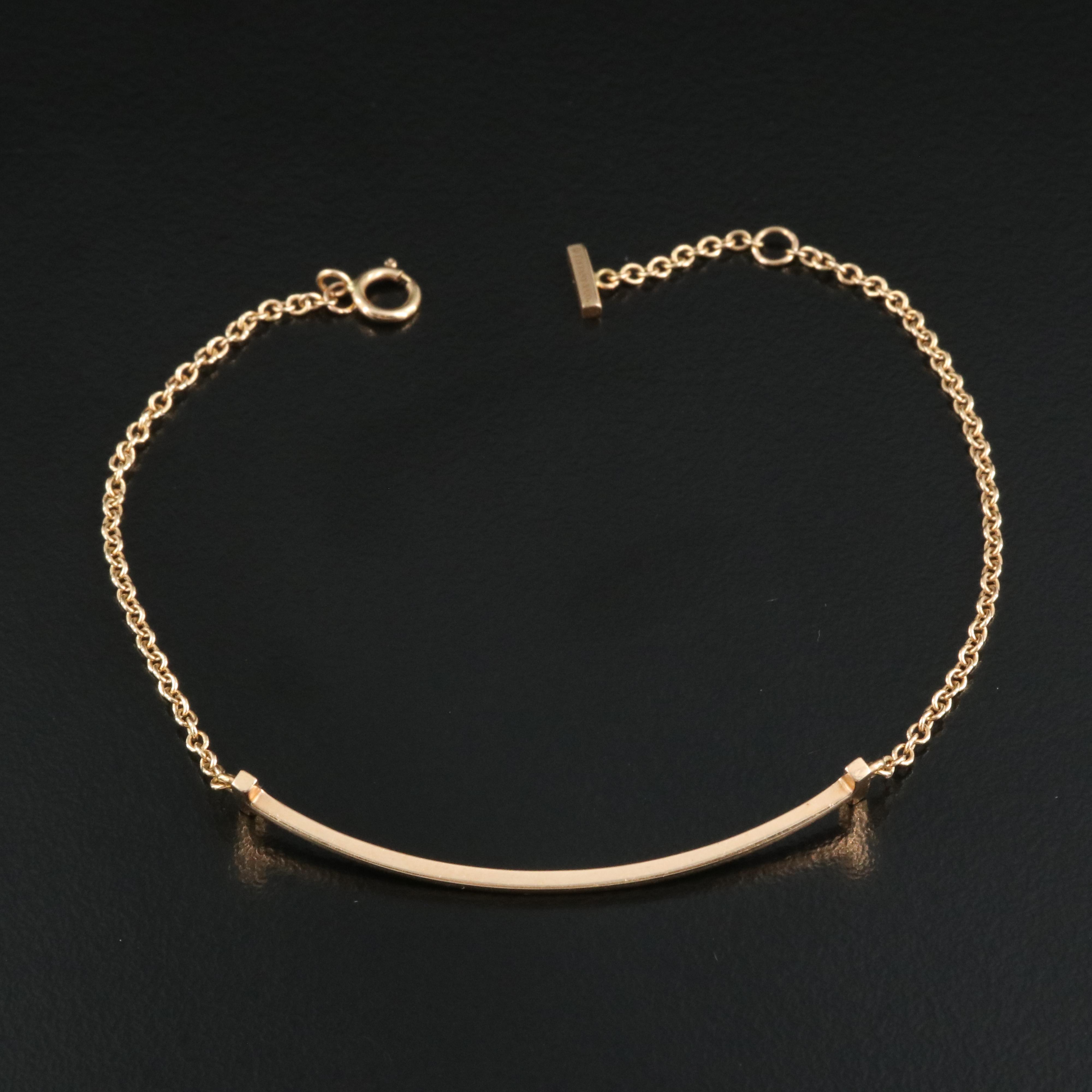 Tiffany & Co. "Tiffany T" 18K Smile Bracelet