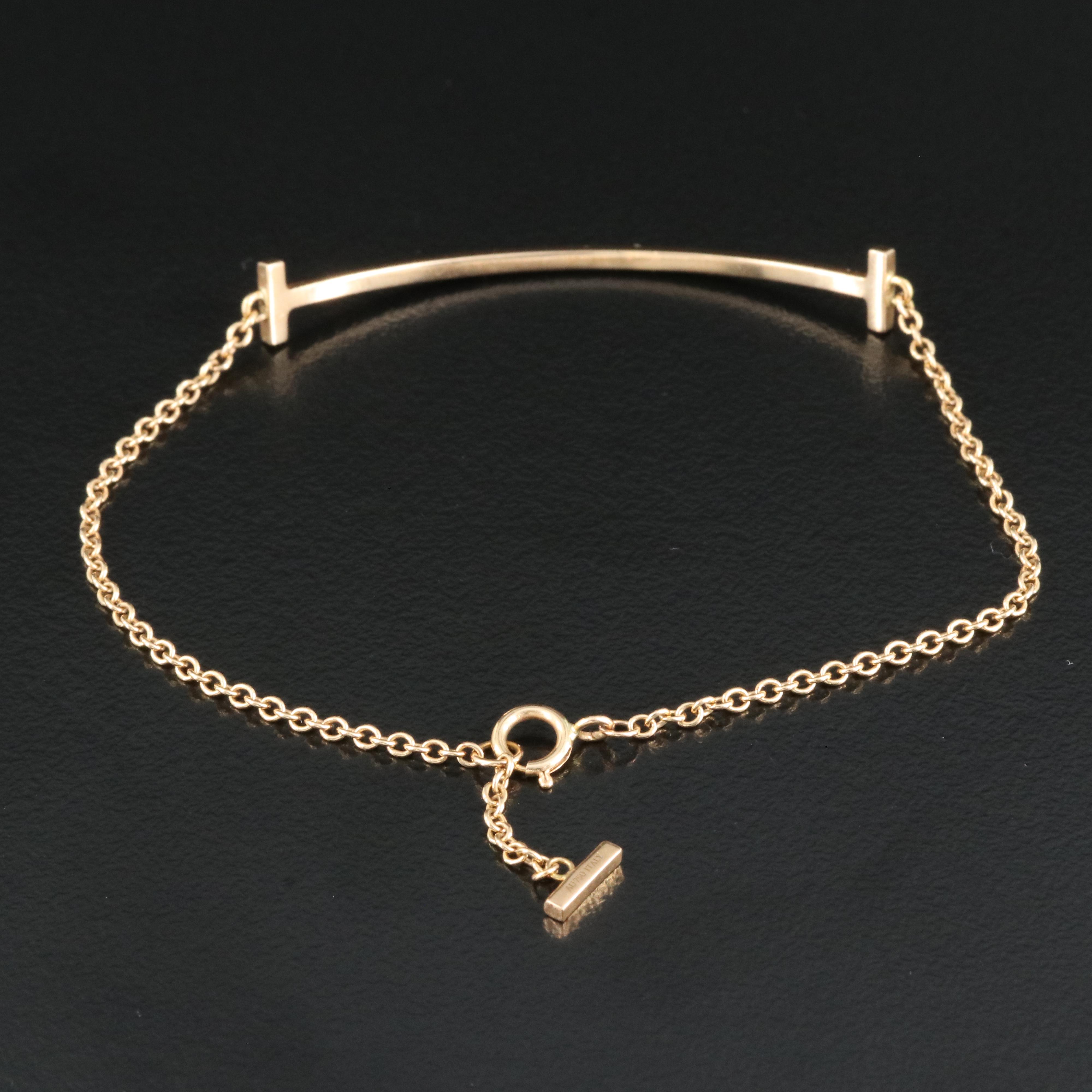 Tiffany & Co. "Tiffany T" 18K Smile Bracelet