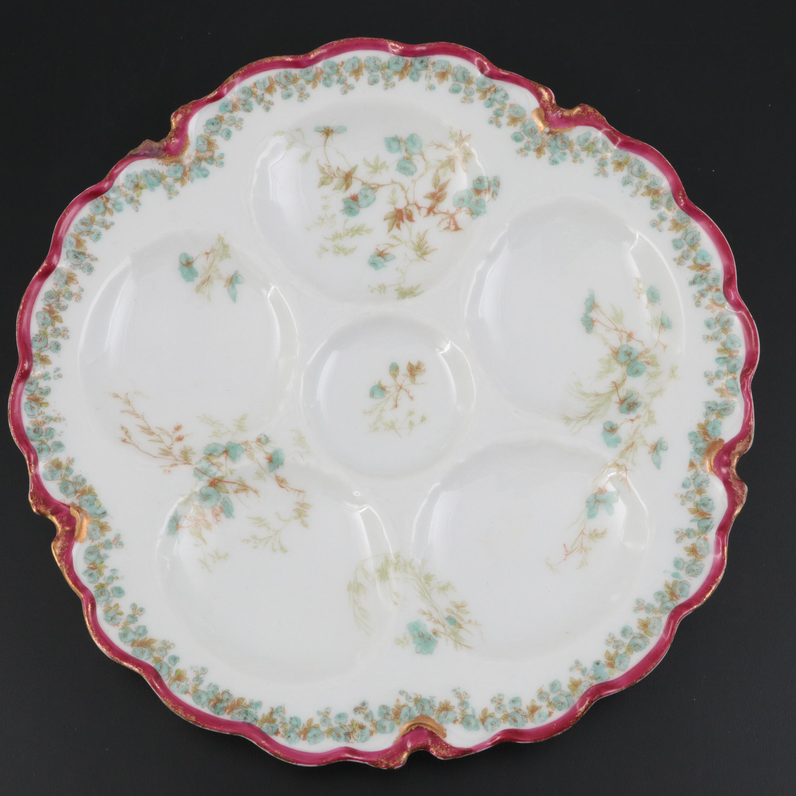 Haviland and Other Porcelain Oyster Plates, Late 19th/ Early 20th Century