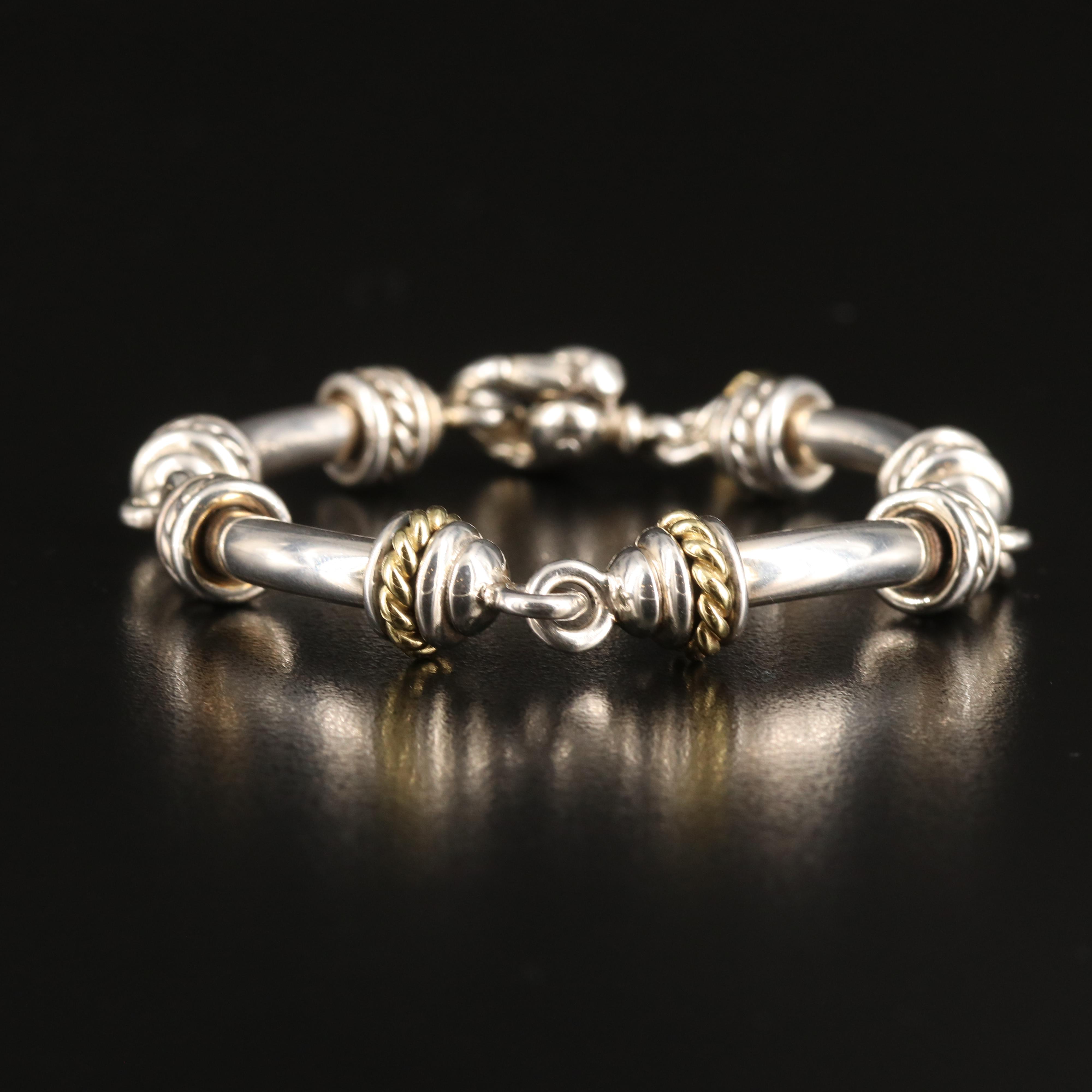 David Wysor Sterling Necklace and Bracelet with 18K Accents