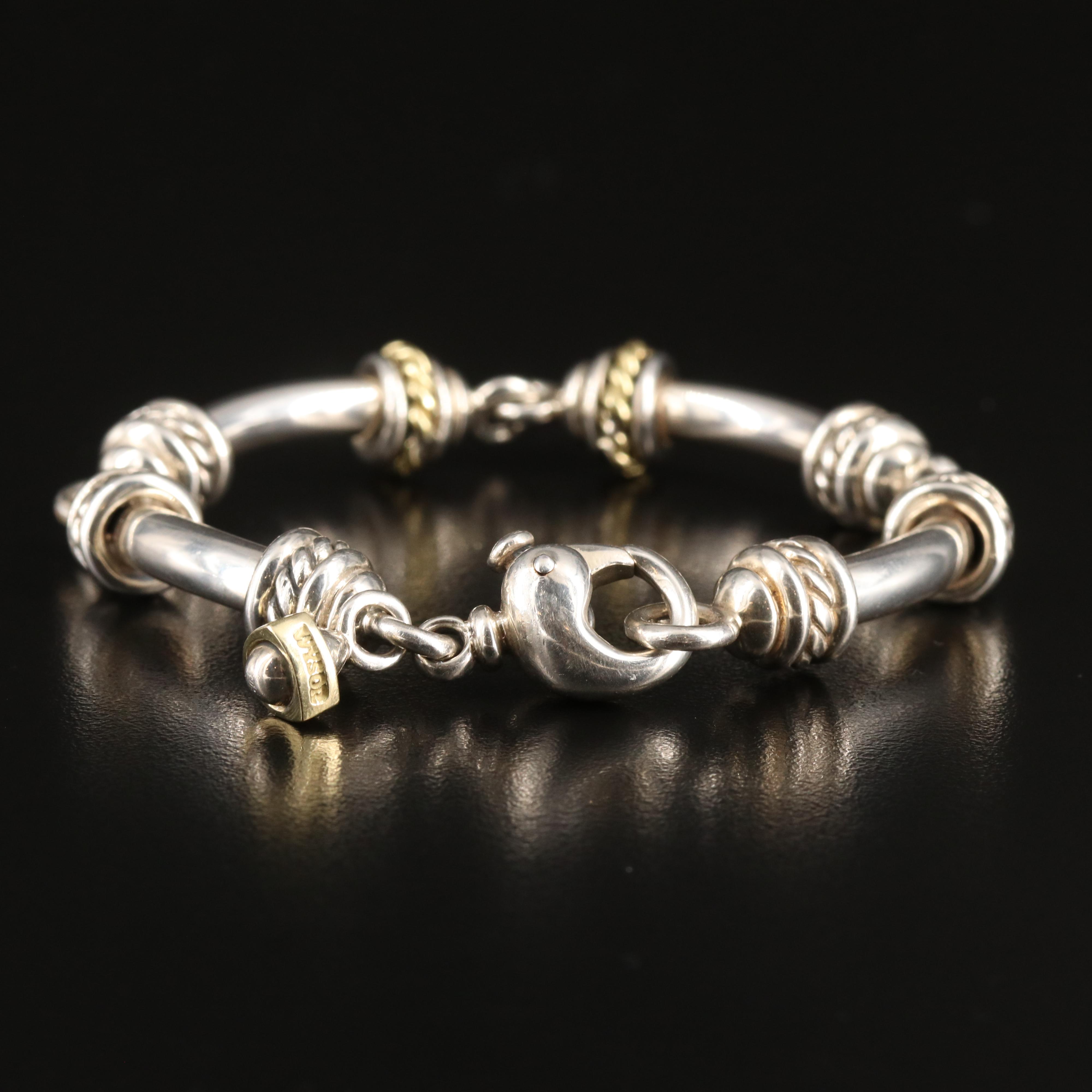 David Wysor Sterling Necklace and Bracelet with 18K Accents