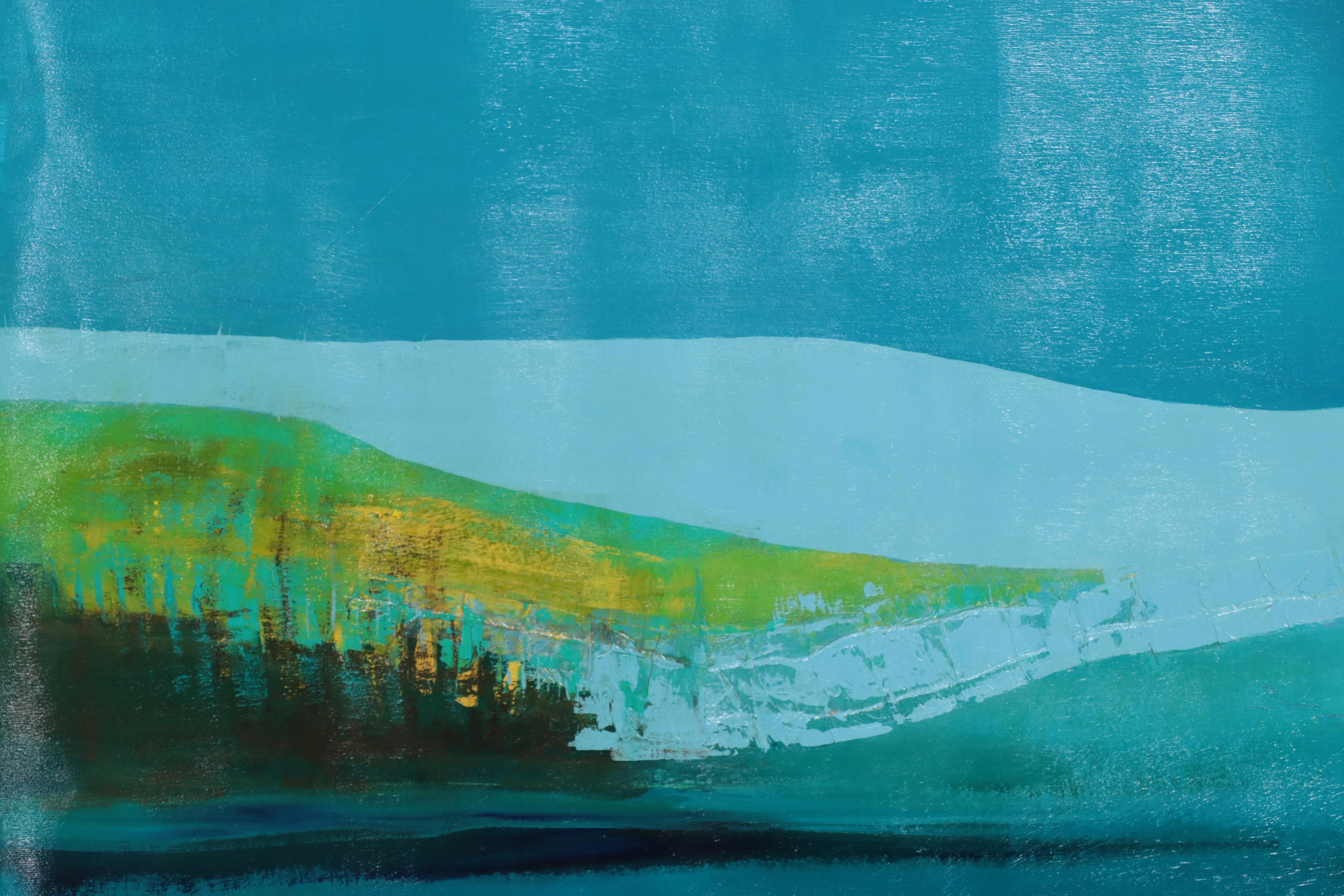 Lee Hafer Abstract Mixed Media Painting "Côte d'Azur" 21st Century