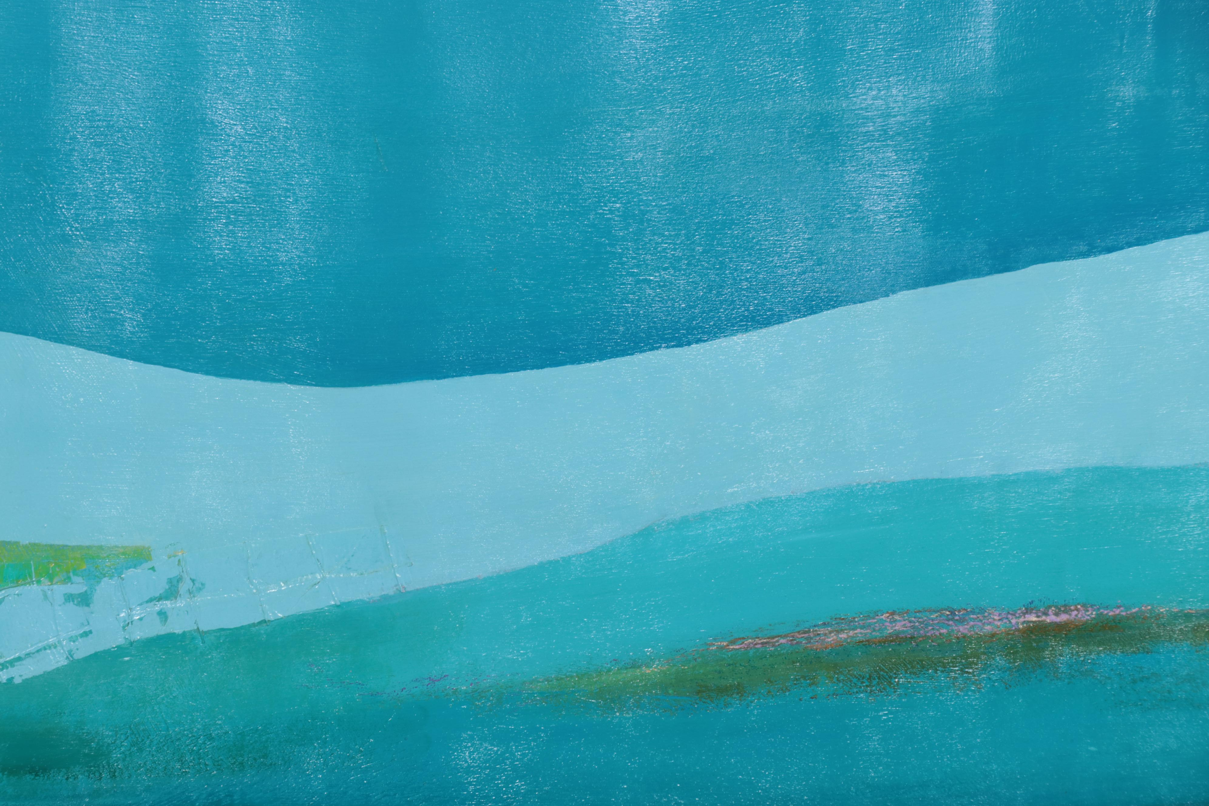 Lee Hafer Abstract Mixed Media Painting "Côte d'Azur" 21st Century