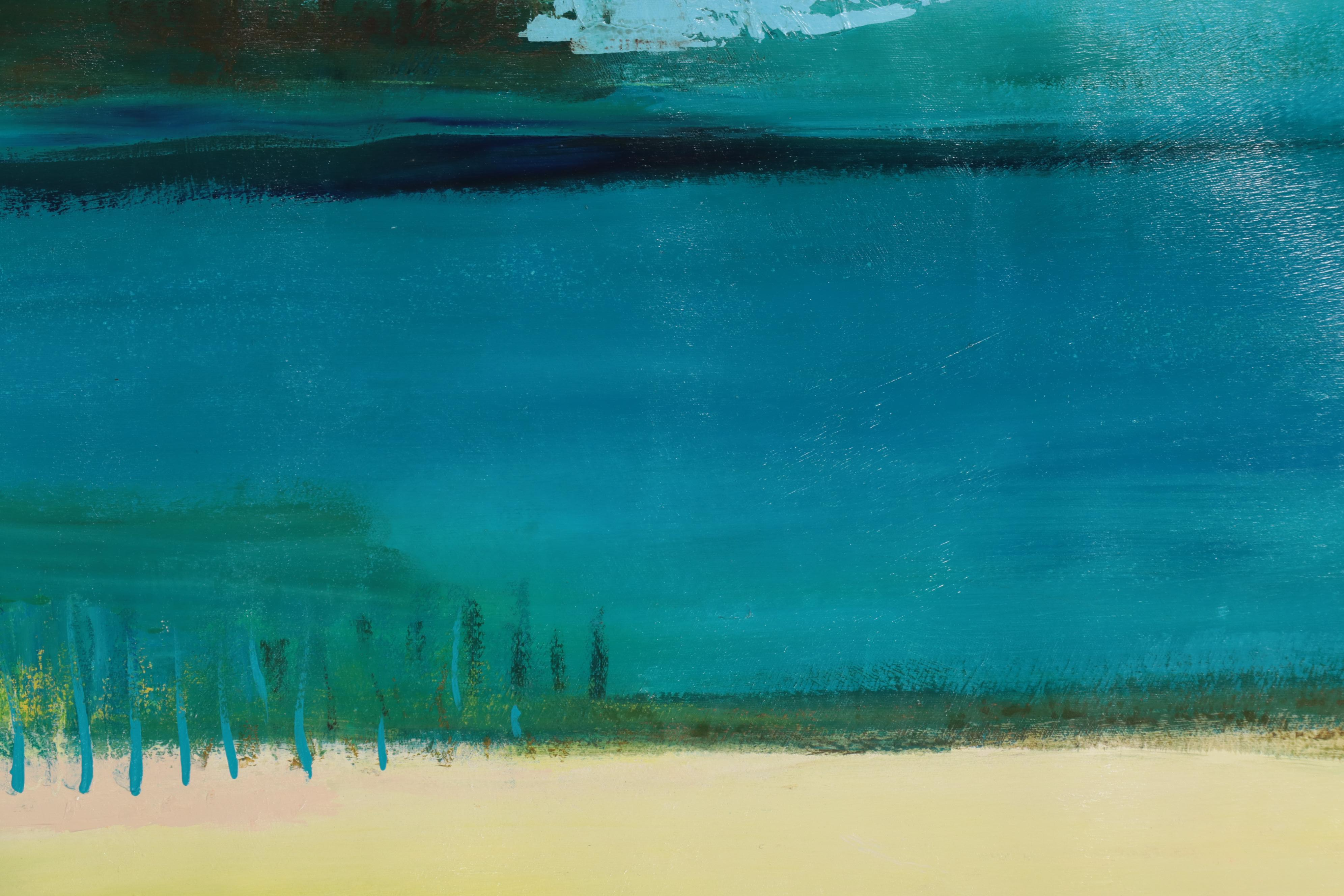 Lee Hafer Abstract Mixed Media Painting "Côte d'Azur" 21st Century