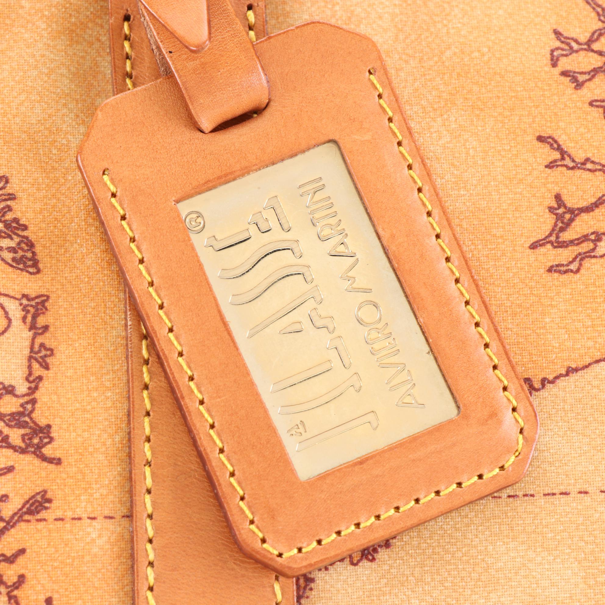 Alviero Martini 1a Classe Duffel Bag in Geo Print Coated Canvas and Leather