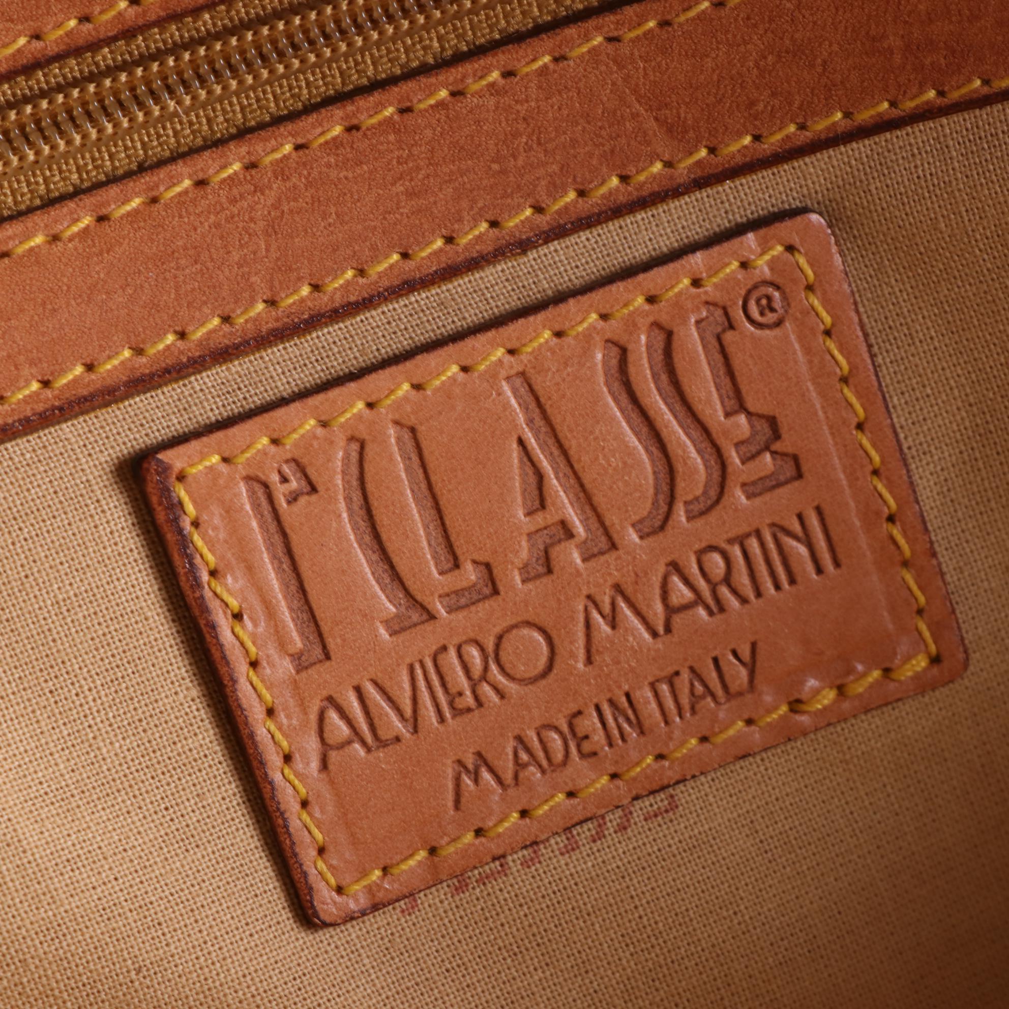 Alviero Martini 1a Classe Duffel Bag in Geo Print Coated Canvas and Leather