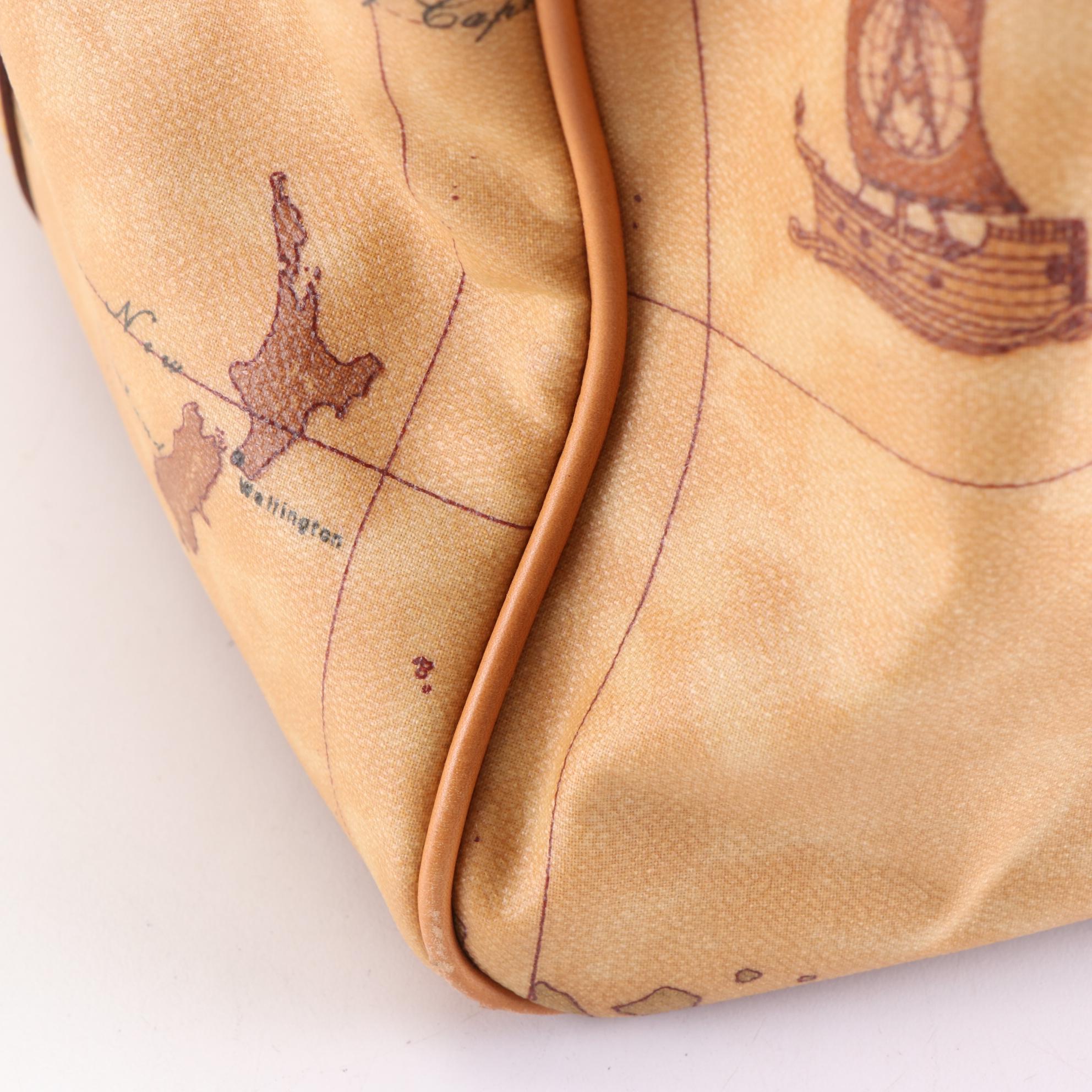 Alviero Martini 1a Classe Duffel Bag in Geo Print Coated Canvas and Leather