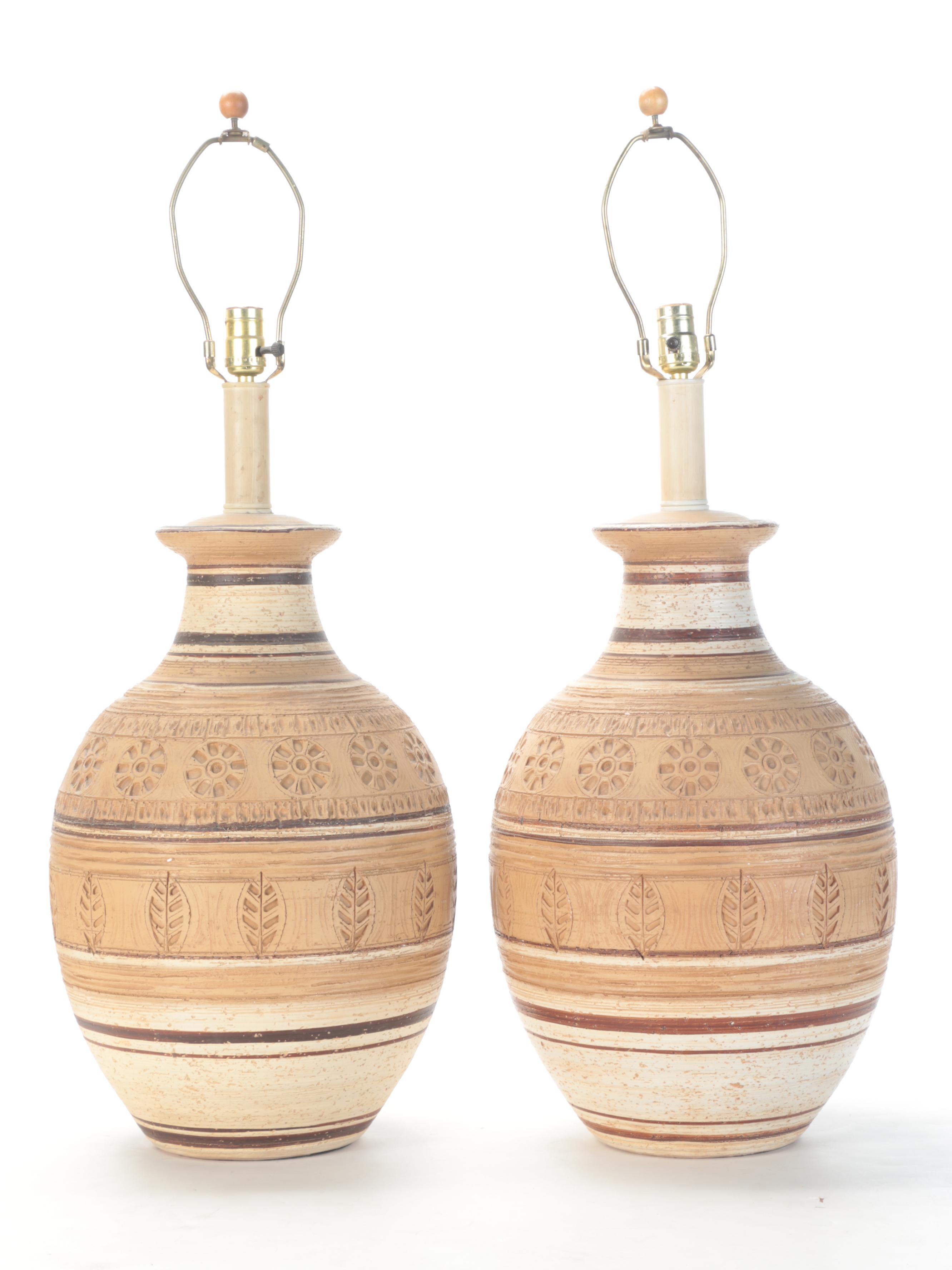Pair of Casual of California Ceramic Table Lamps