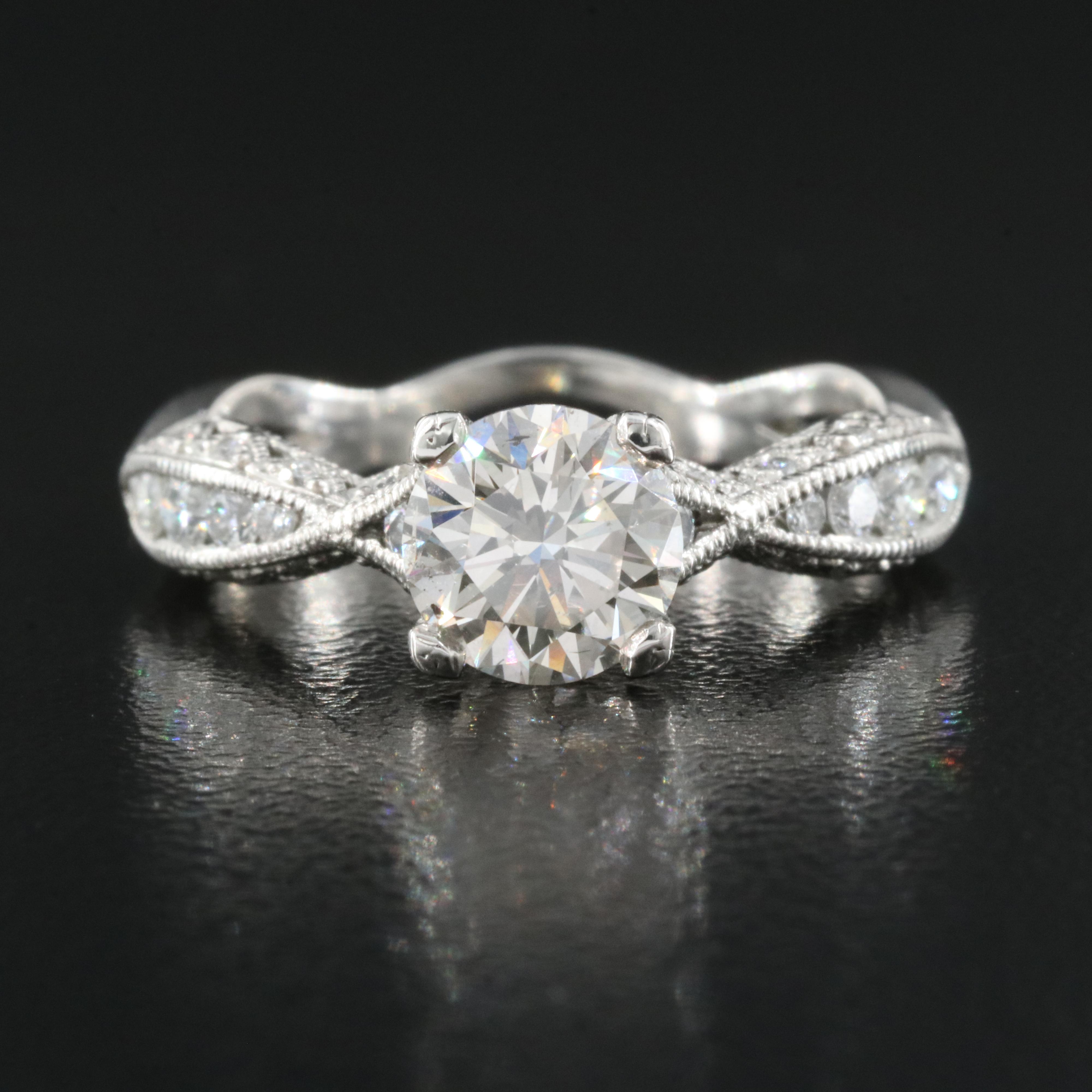 Tacori Classic Crescent Platinum 1.64 CTW Diamond Ring