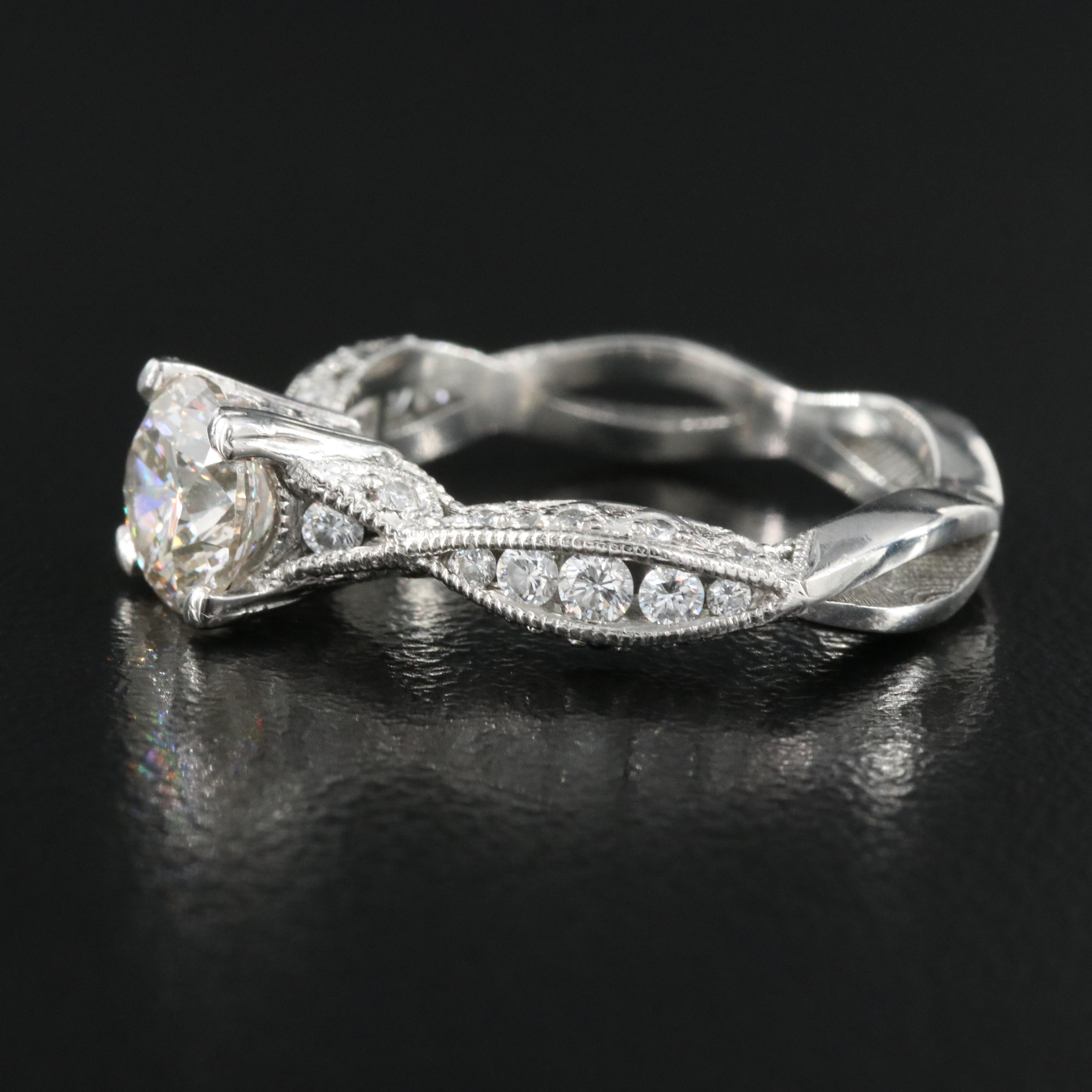 Tacori Classic Crescent Platinum 1.64 CTW Diamond Ring