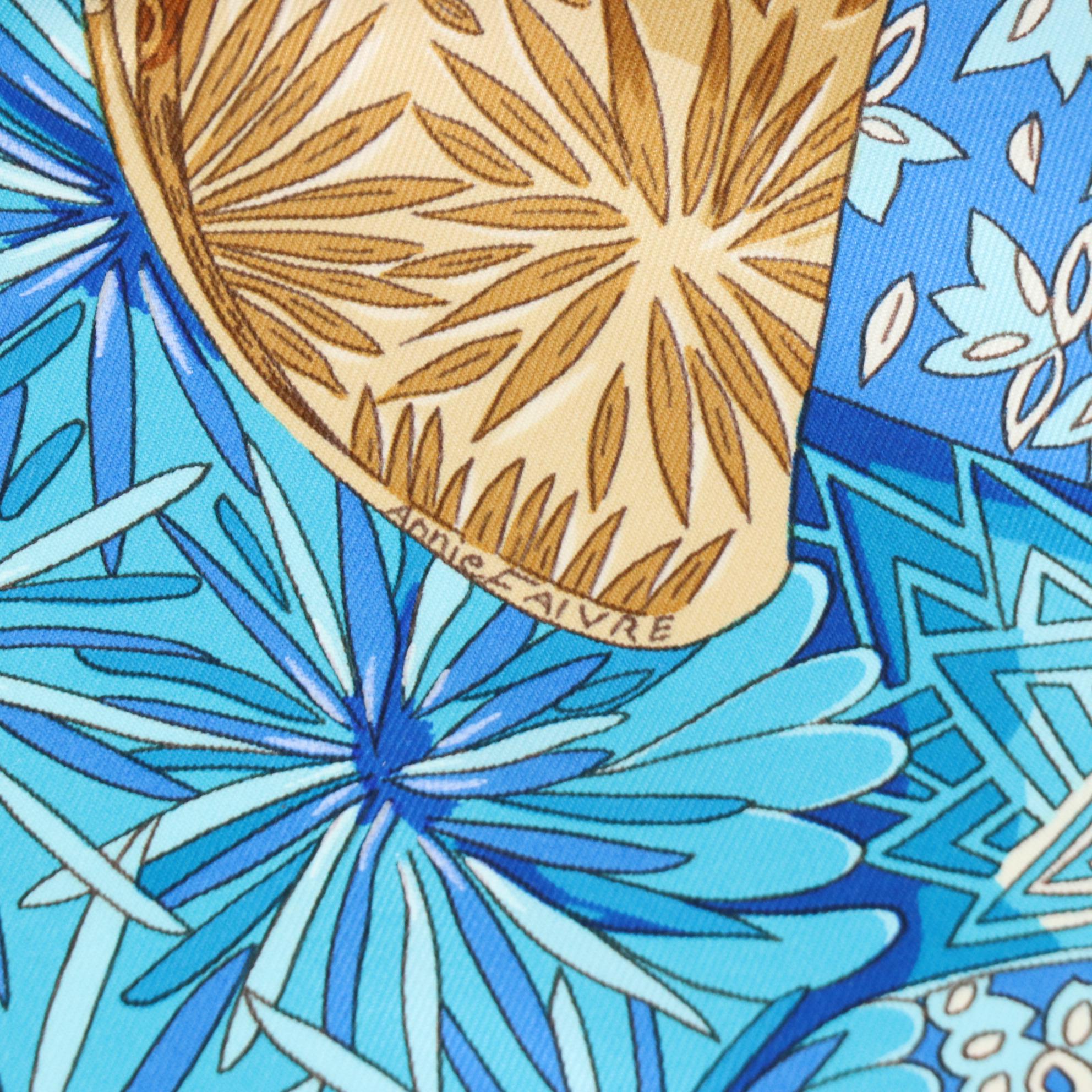 Hermès "Ombres et Lumieres" Scarf 90 in Silk Twill