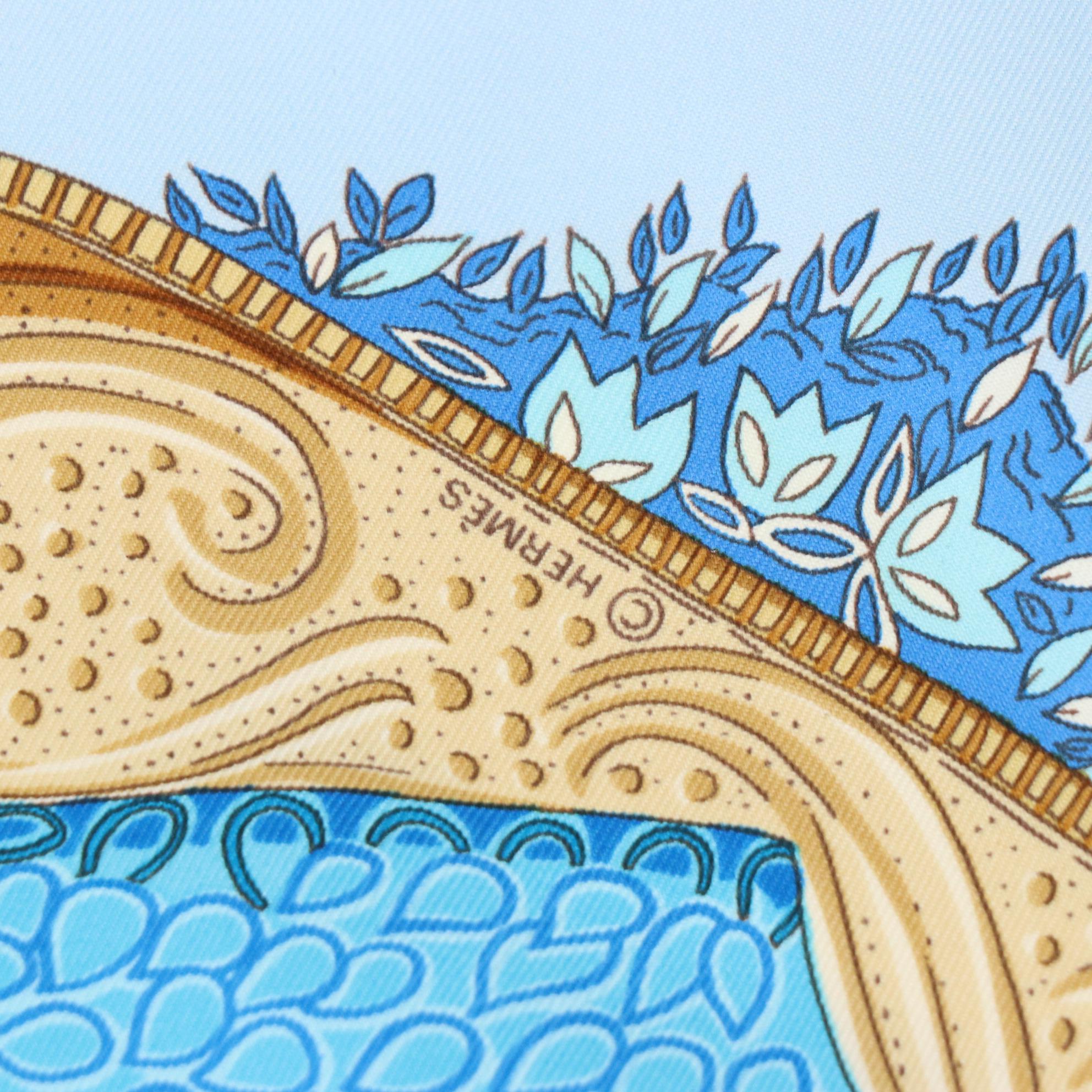 Hermès "Ombres et Lumieres" Scarf 90 in Silk Twill