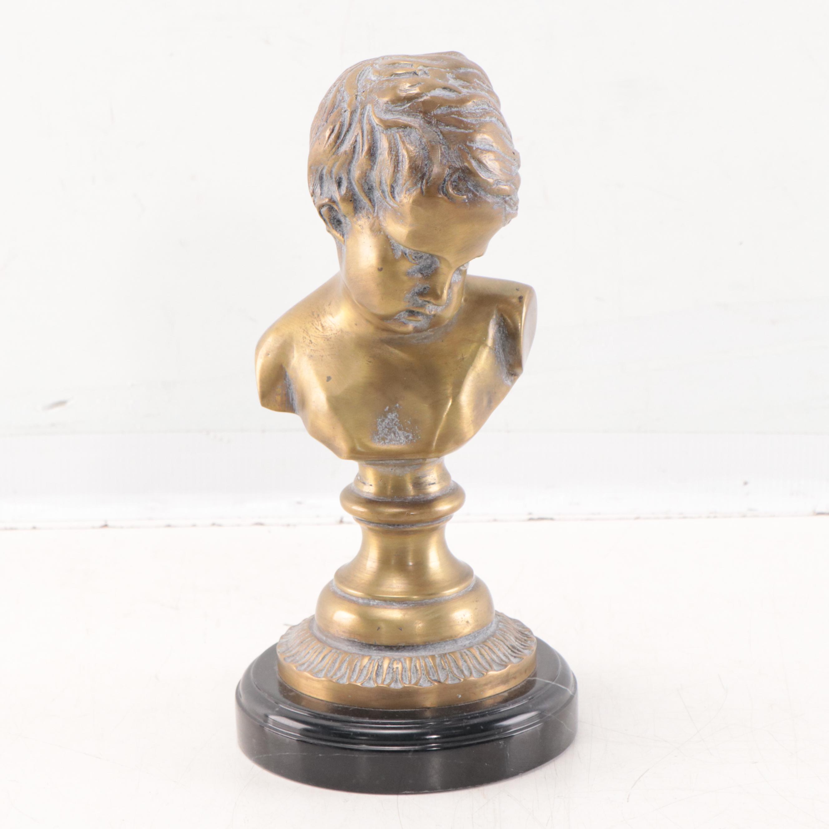 Maitland-Smith Brass Bust of a Child