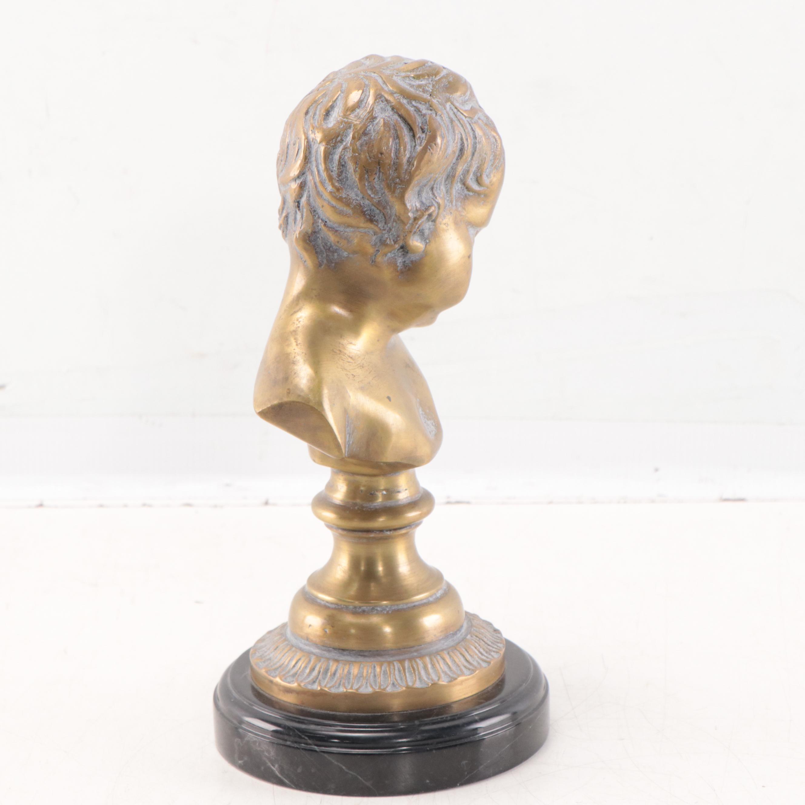 Maitland-Smith Brass Bust of a Child