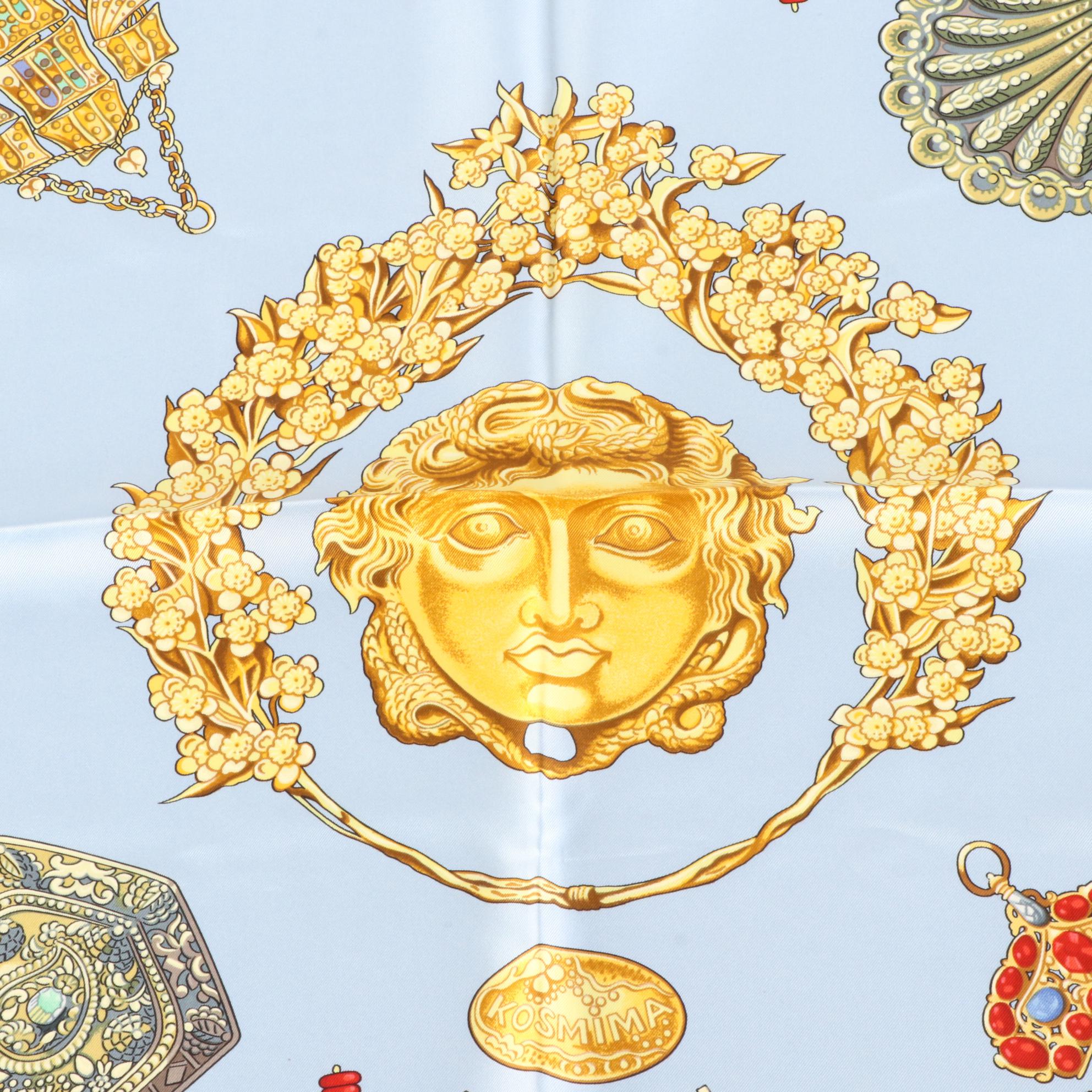 Hermès "Kosmima" Scarf 90 in Silk Twill