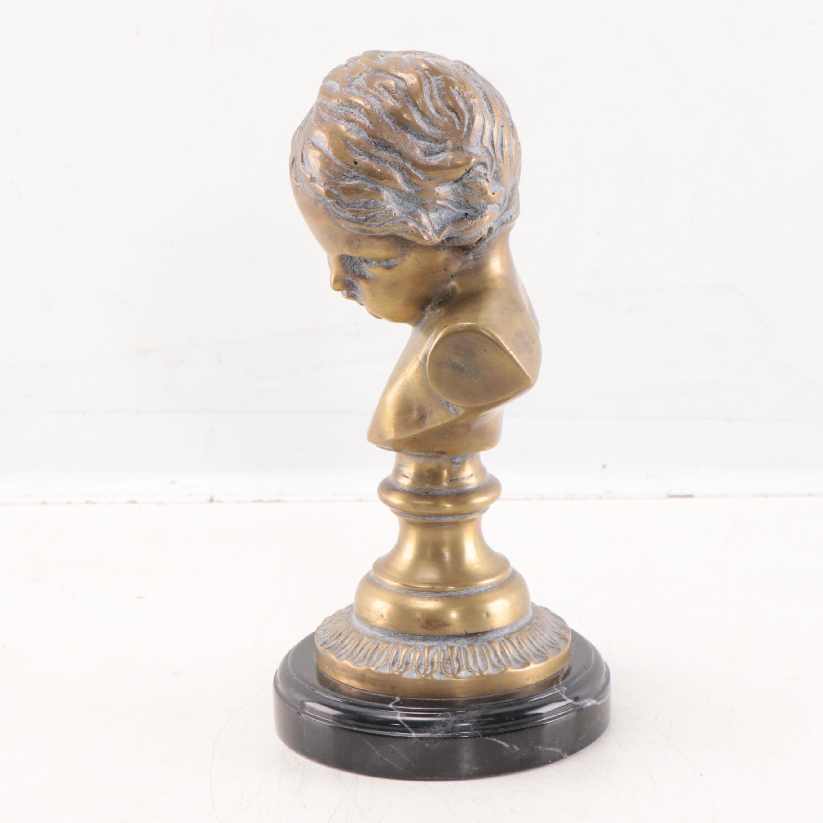 Maitland-Smith Brass Bust of a Child