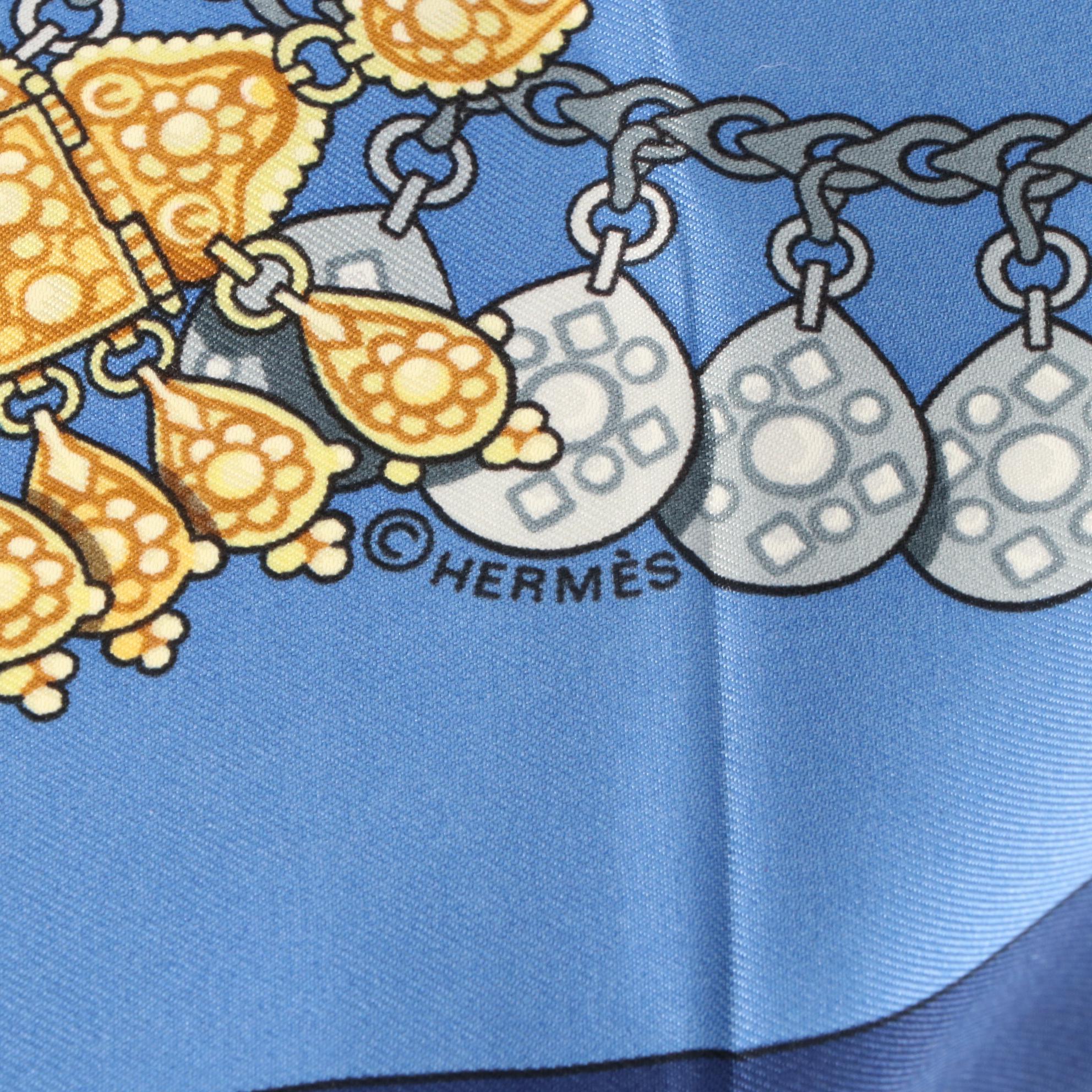 Hermès "Kosmima" Scarf 90 in Silk Twill