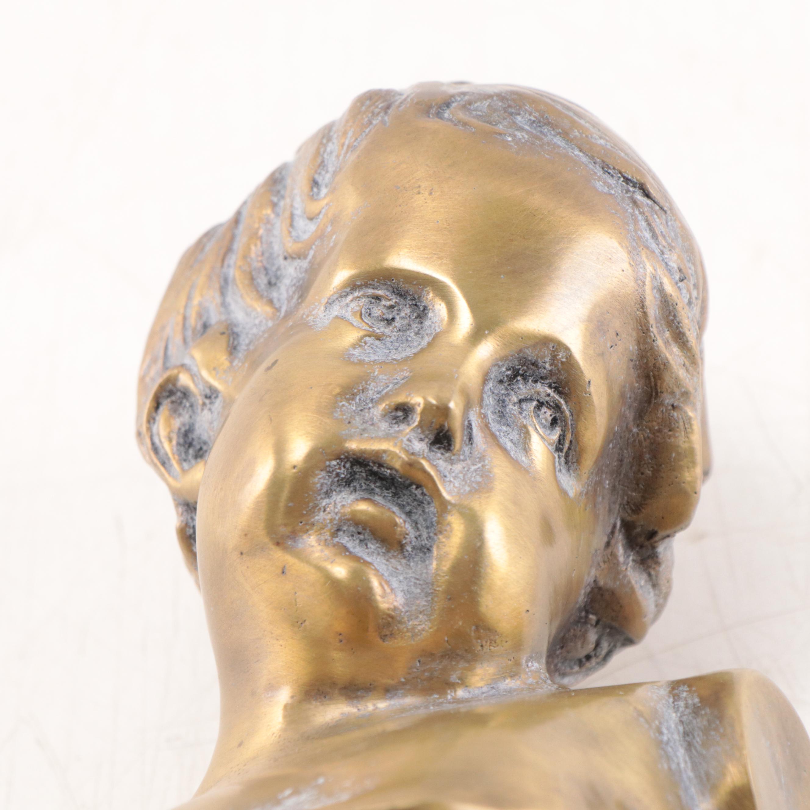 Maitland-Smith Brass Bust of a Child