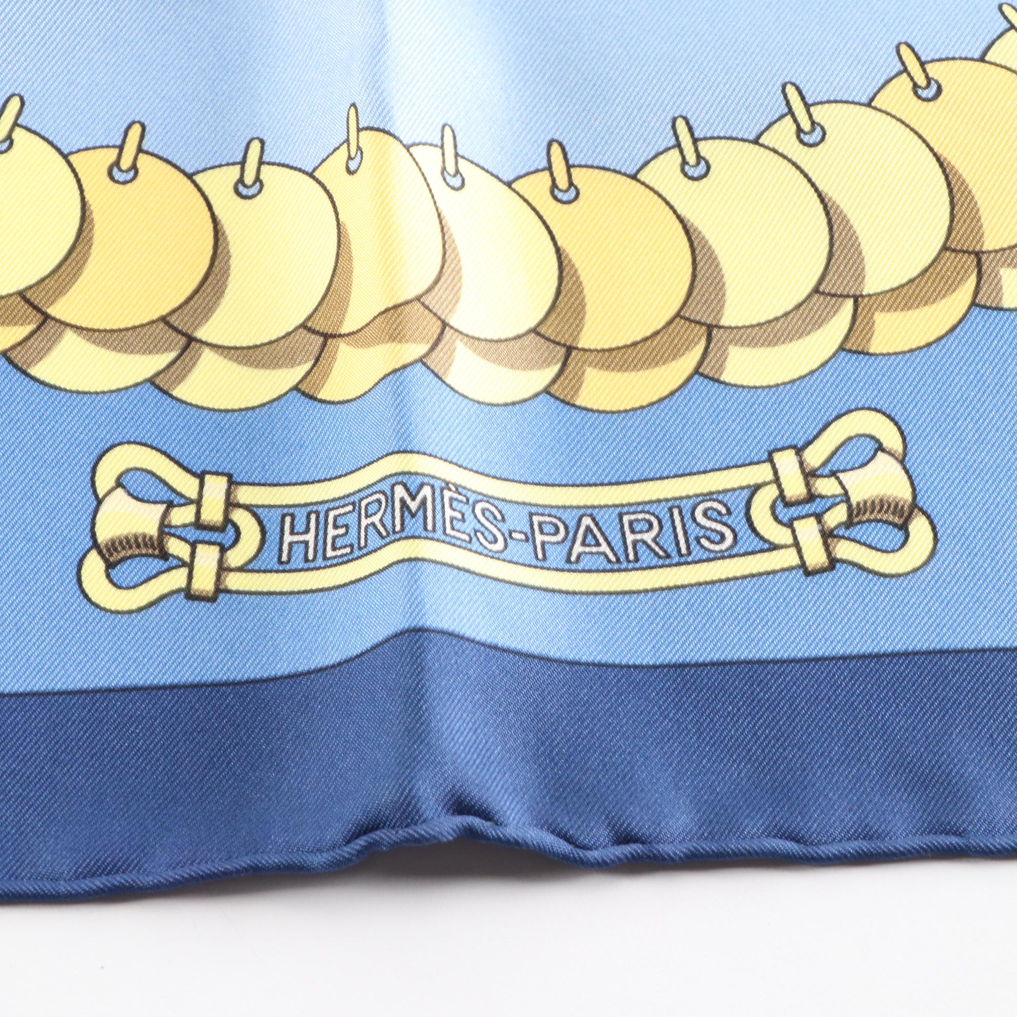 Hermès "Kosmima" Scarf 90 in Silk Twill