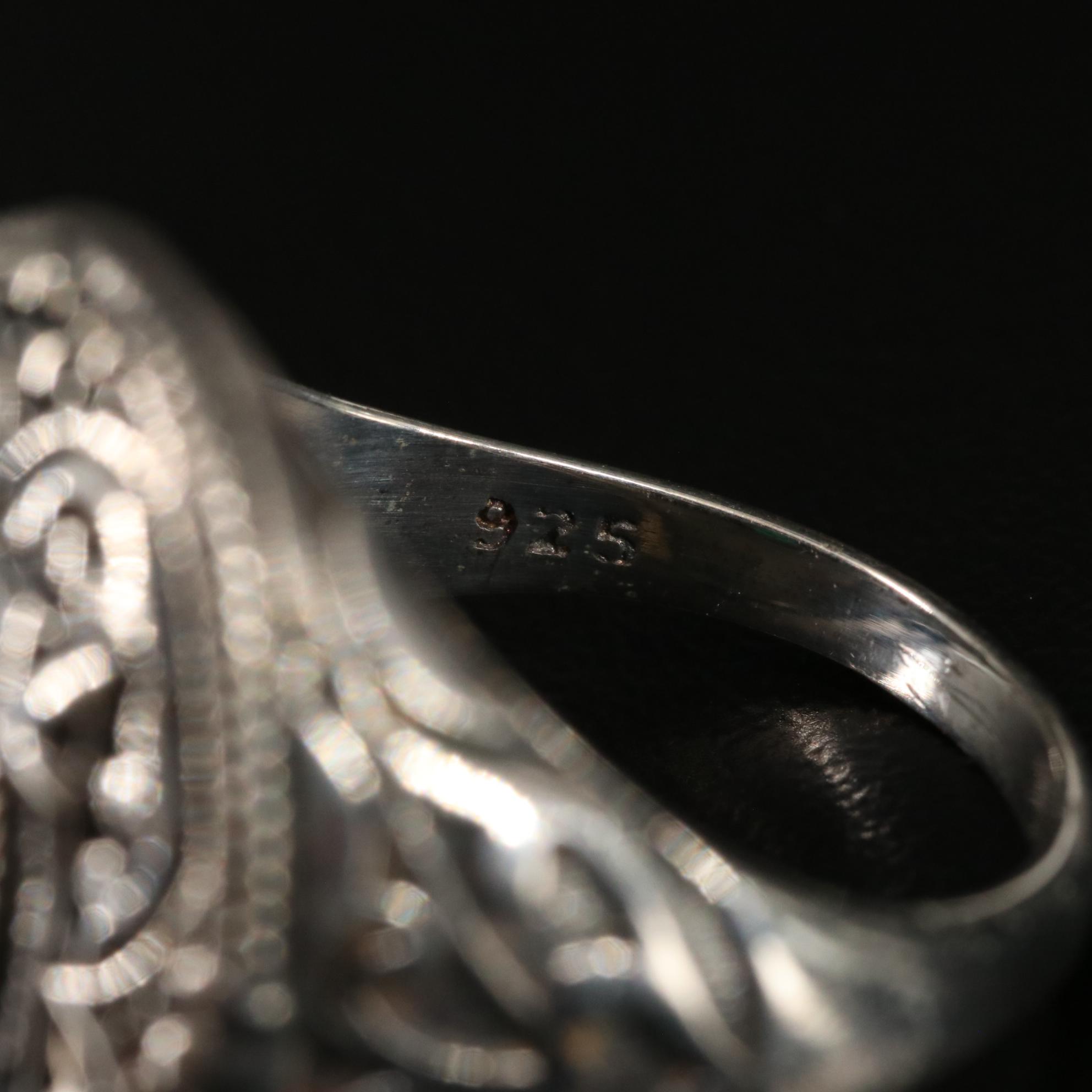 Sterling Emerald Ring