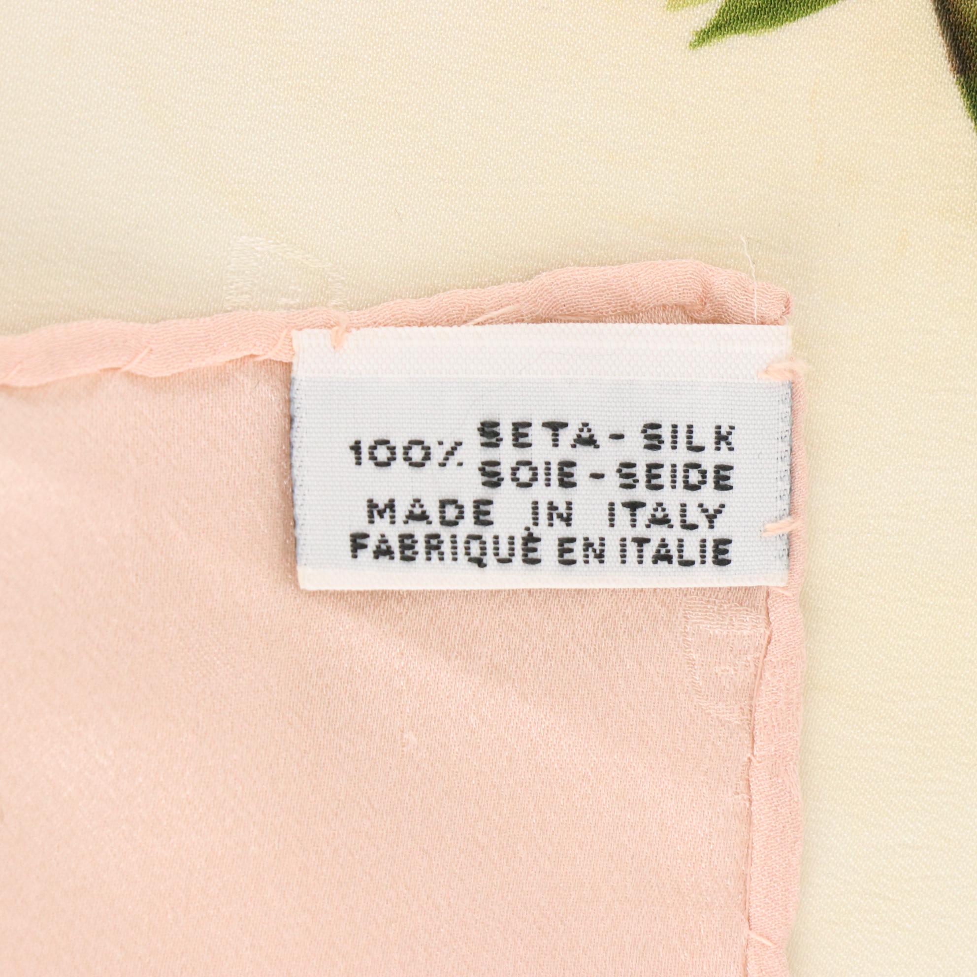 Chanel Floral Print Scarf 85 in Silk Jacquard