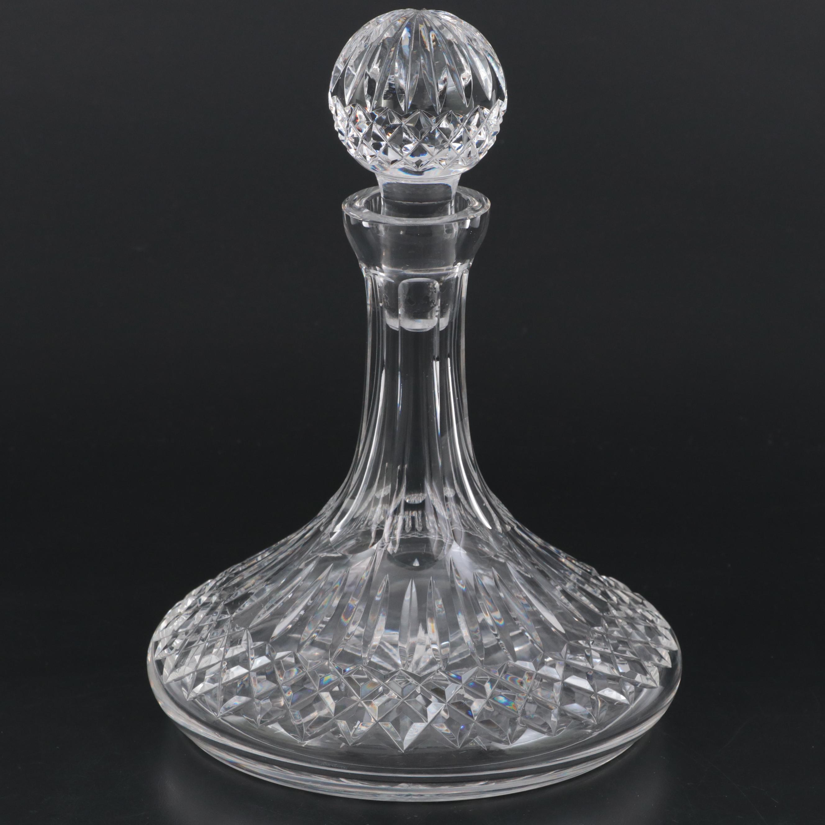 Waterford Crystal "Lismore" Ships Decanter with "Colleen" Goblets