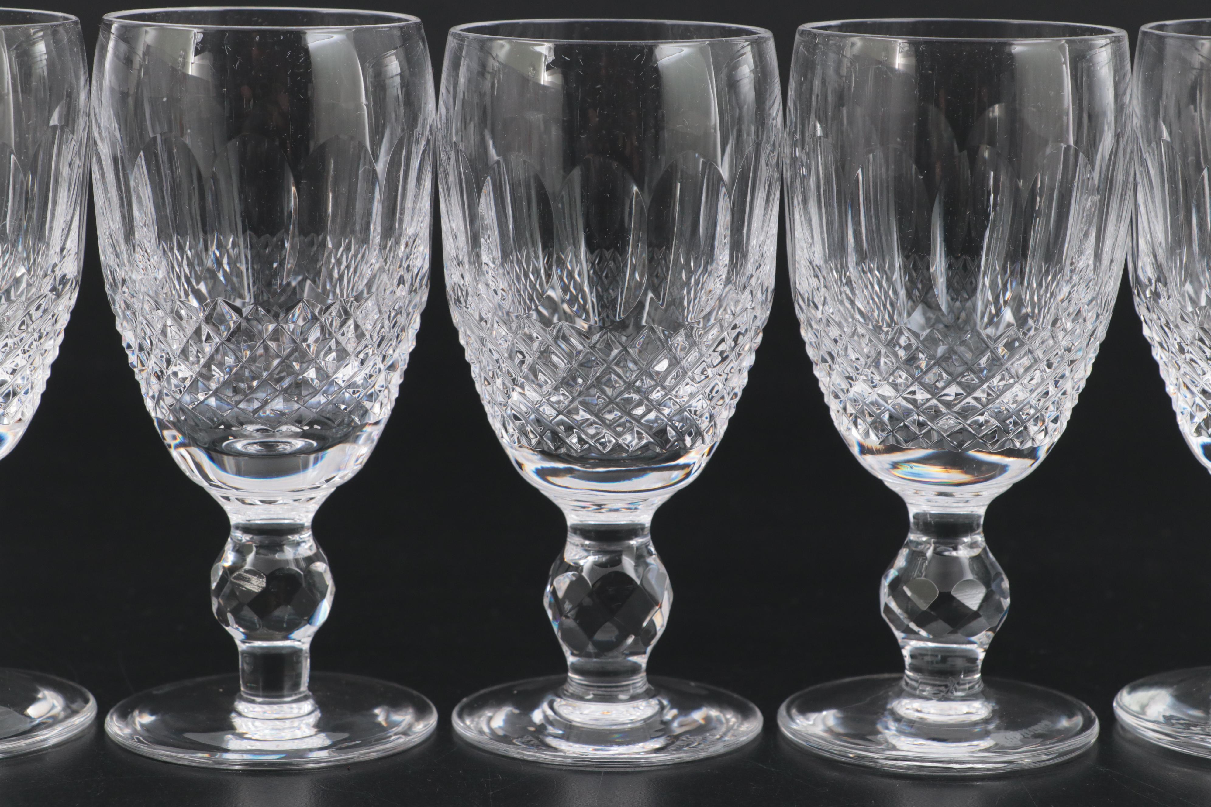 Waterford Crystal "Lismore" Ships Decanter with "Colleen" Goblets