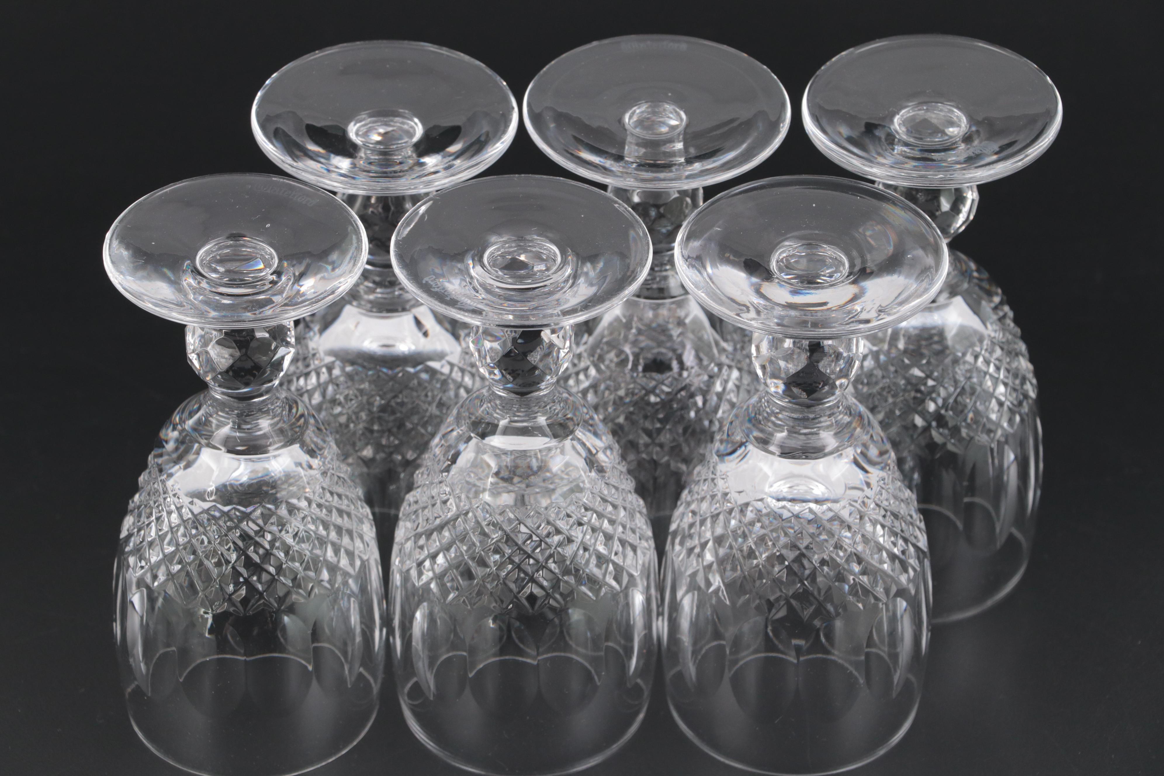 Waterford Crystal "Lismore" Ships Decanter with "Colleen" Goblets