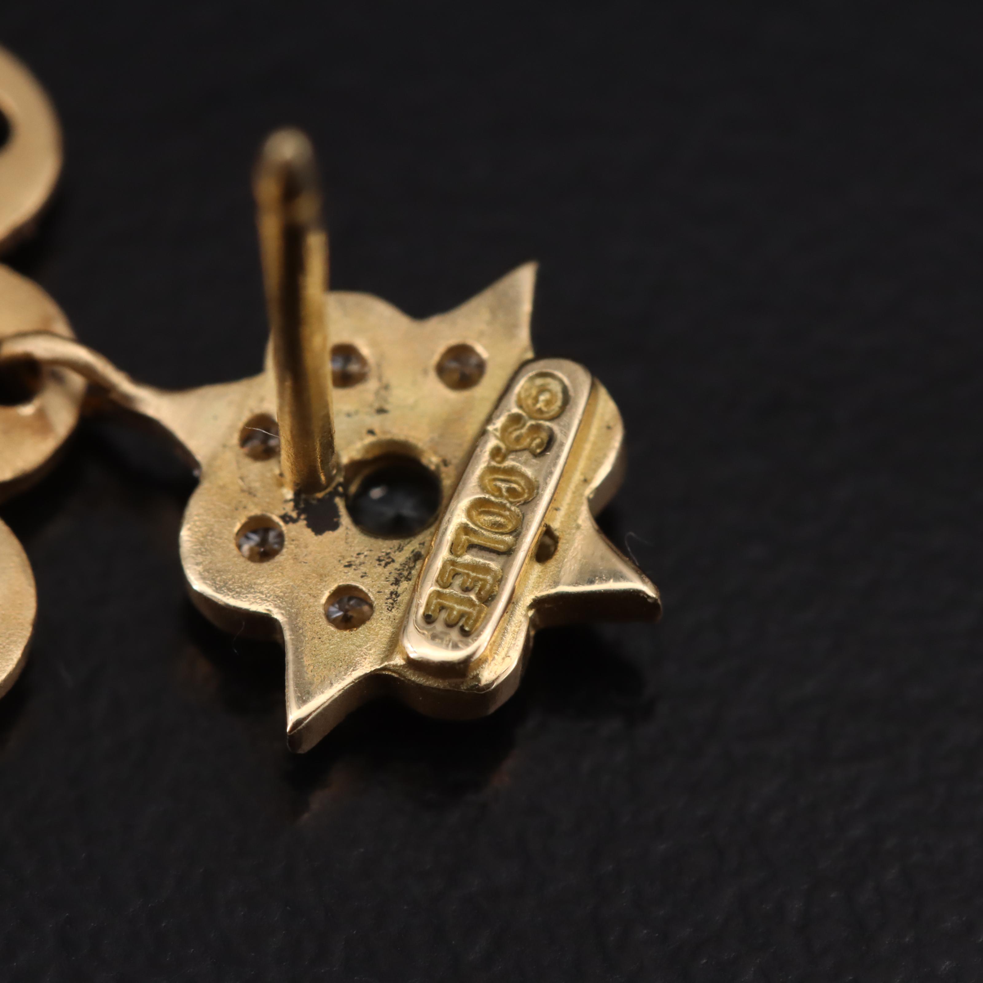 18K Diamond, Topaz and Quartz Scalloped Hoop Fringe Earrings