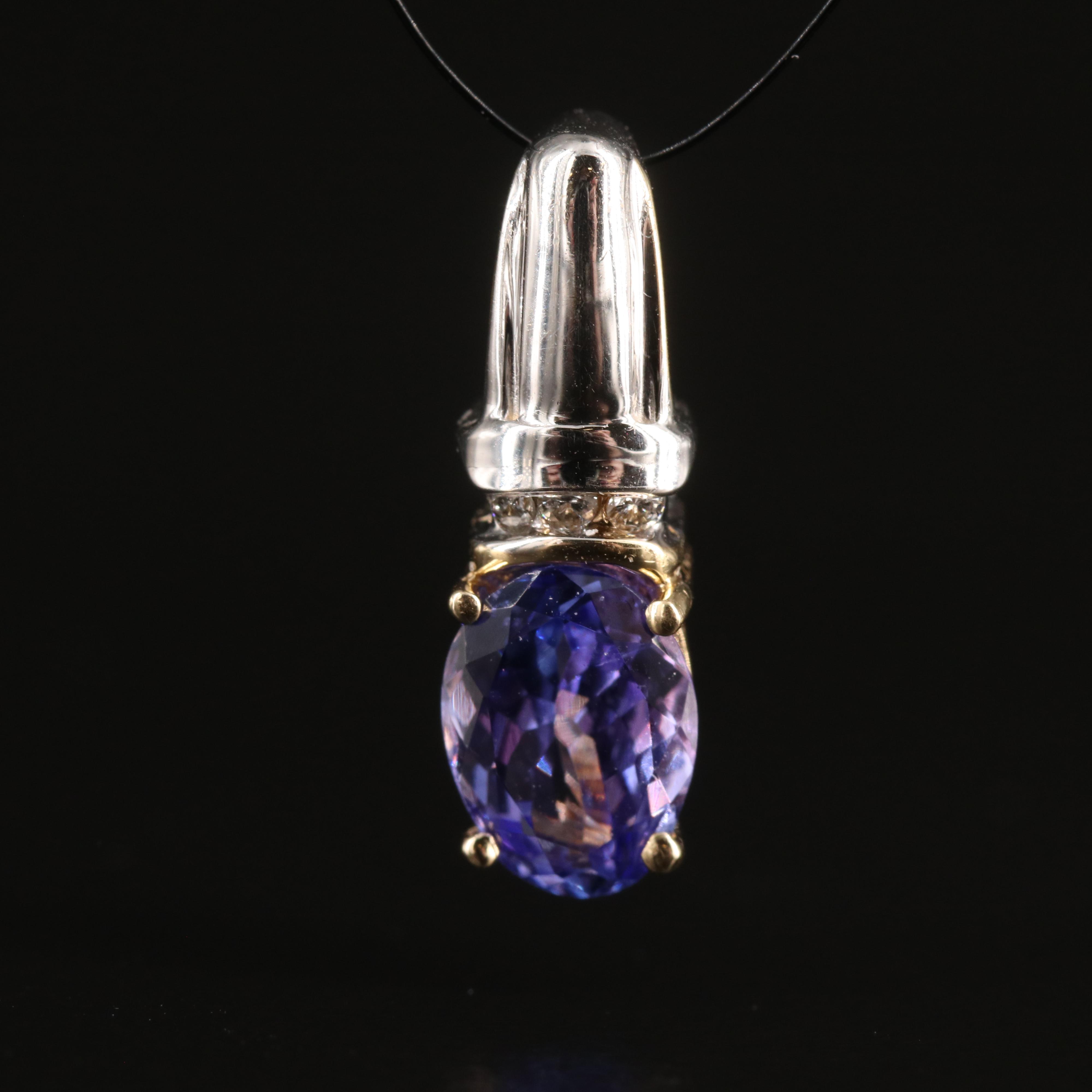 14K Tanzanite and Diamond Pendant